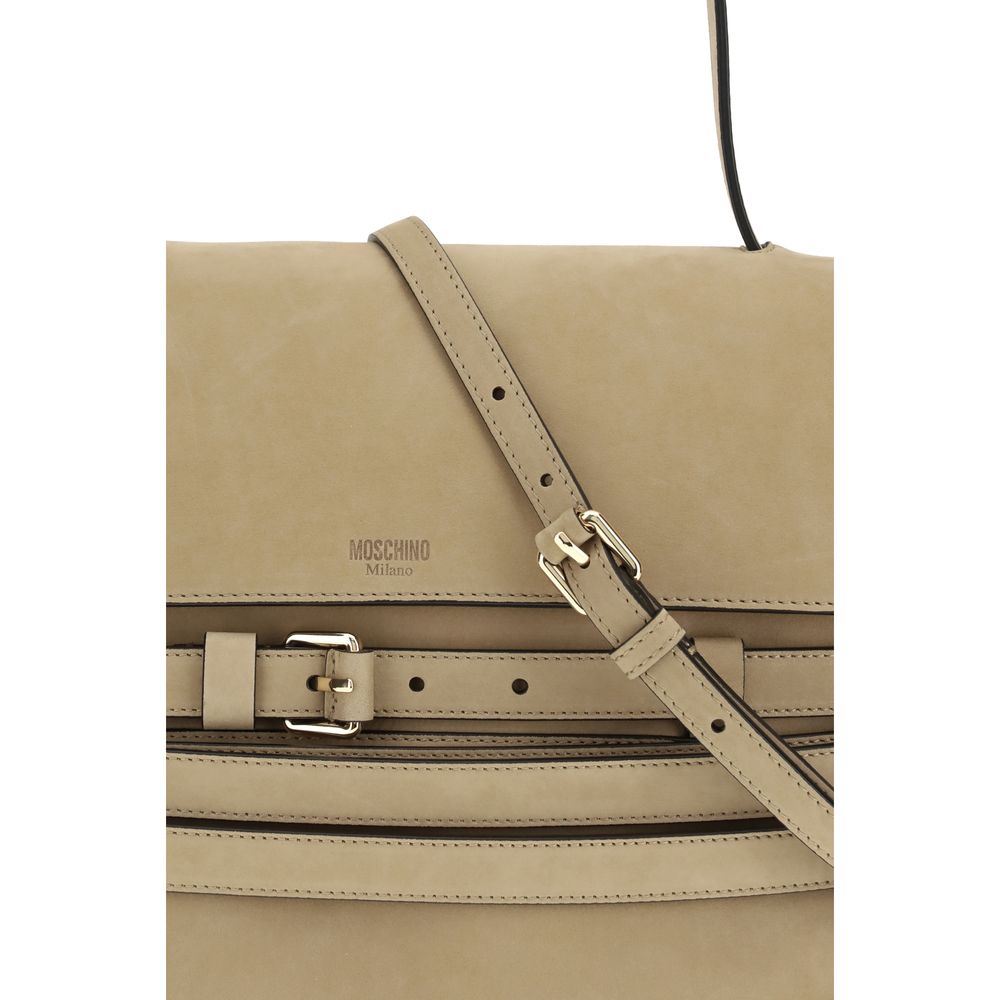 Moschino Beige Calf Leather Bos Taurus Handbag