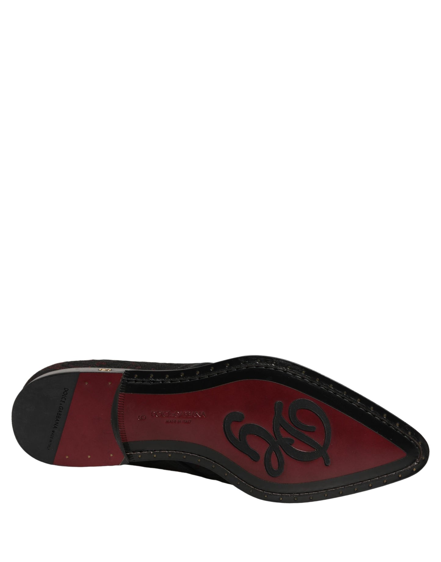 Dolce & Gabbana Black Red Embellished Derby Dress Formal Shoes