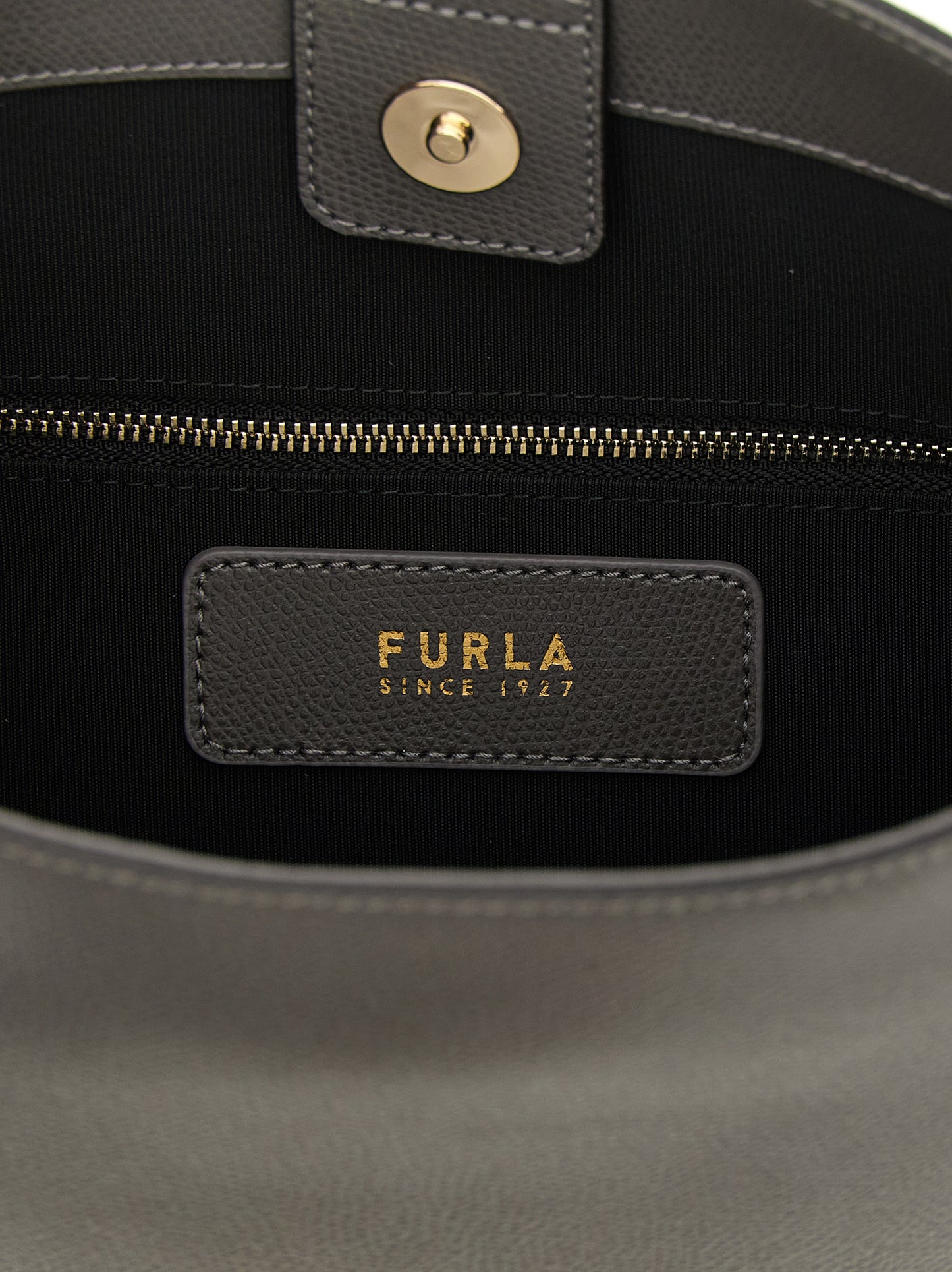 Furla Gray Calfskin Shoulder Bag