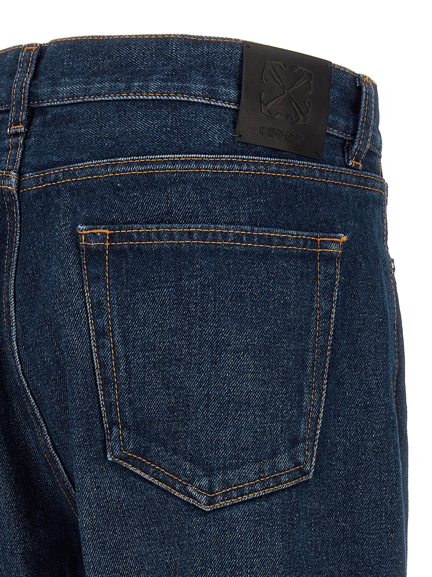 Off-White Blue Cotton Jeans Denim