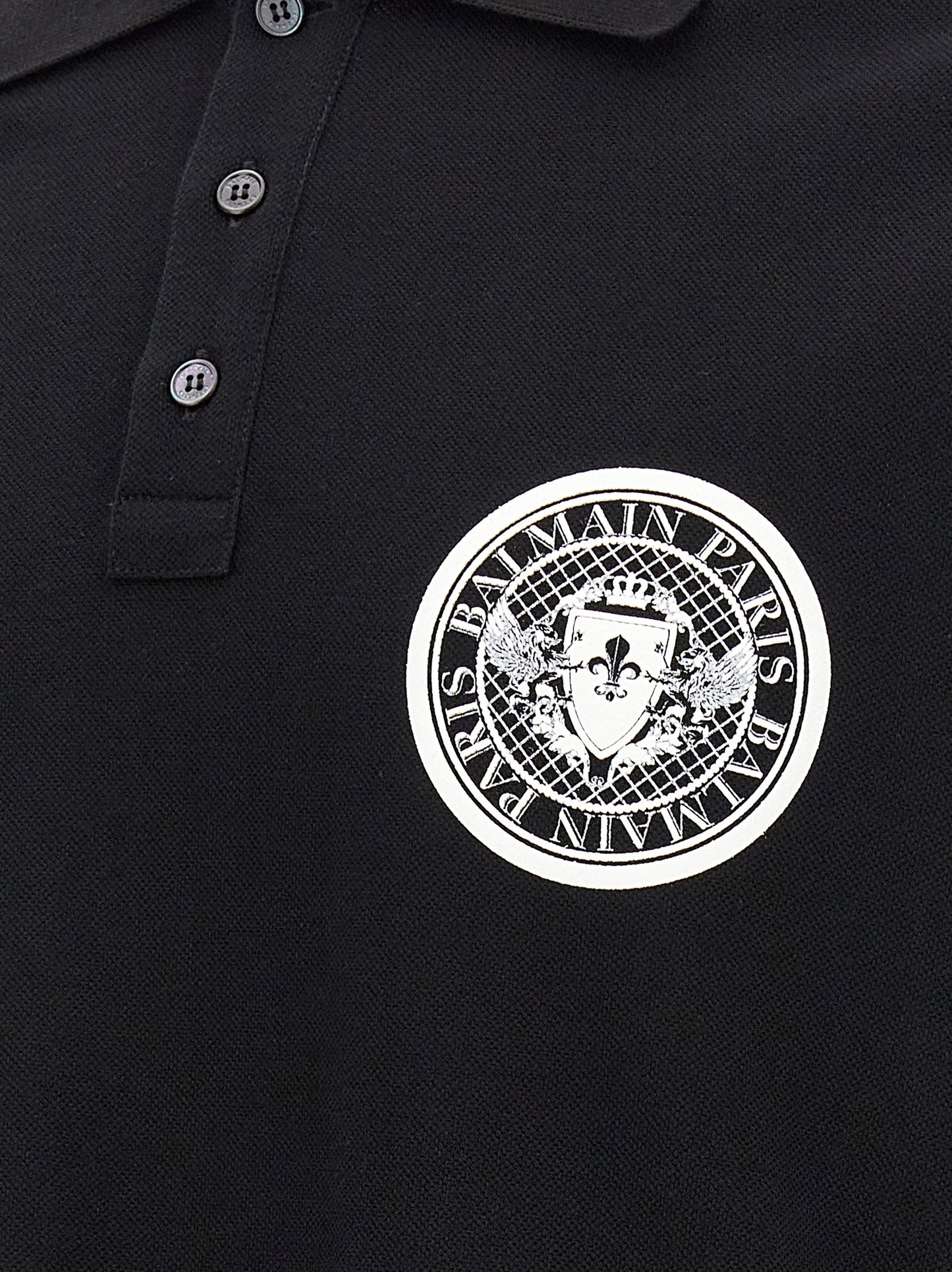 Balmain Bicolor Cotton Polo Shirt