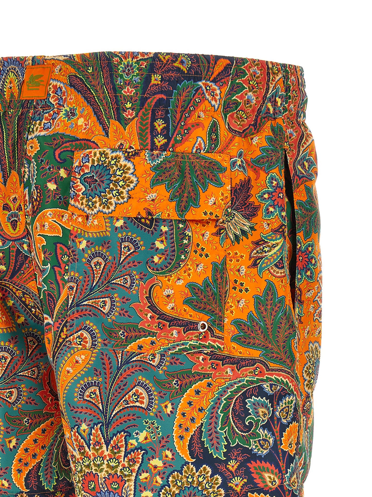 Etro Orange Polyester Swim Shorts