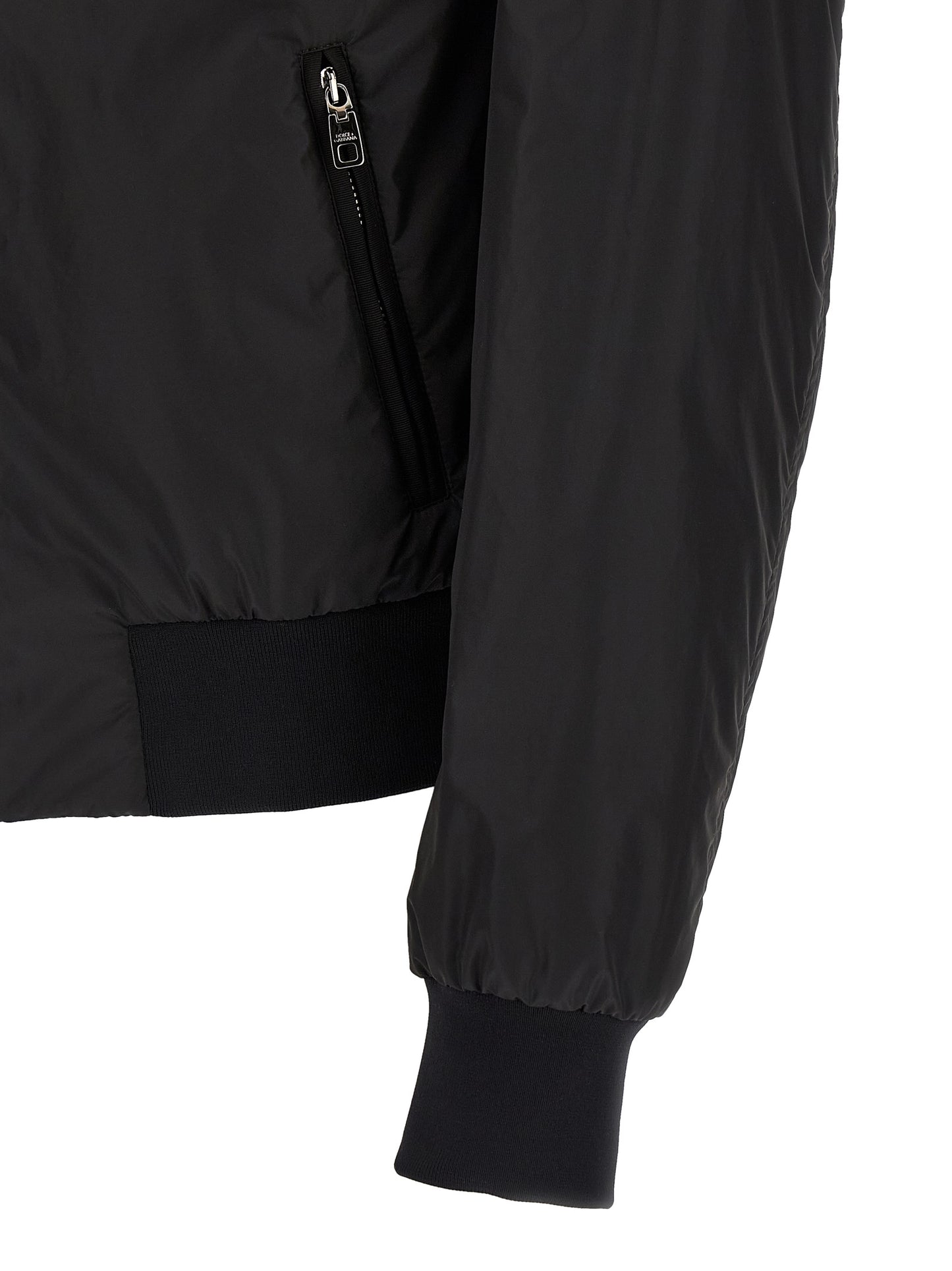 Dolce & Gabbana Black Polyamide Bomber