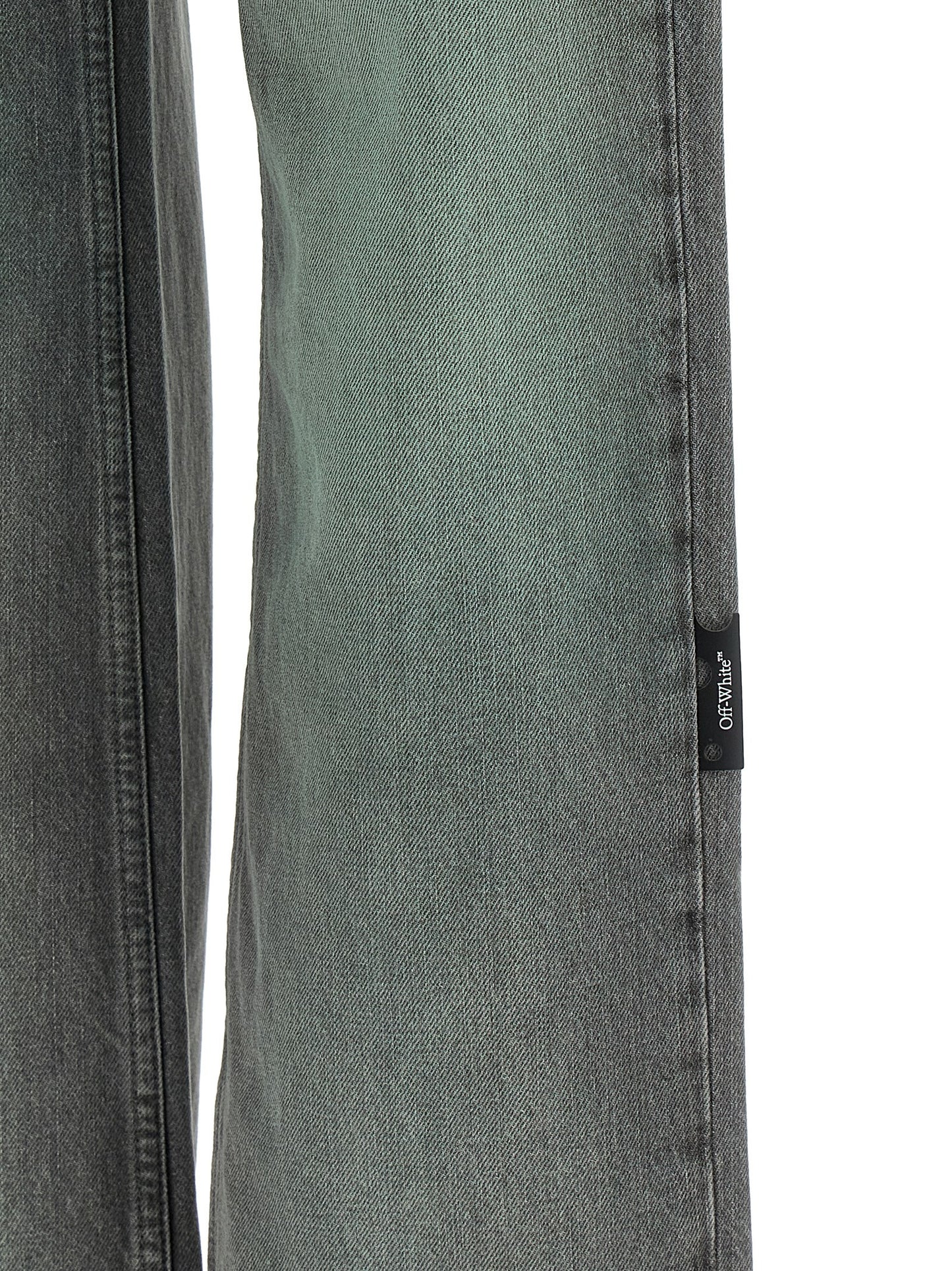 Off-White Gray Cotton Jeans Denim