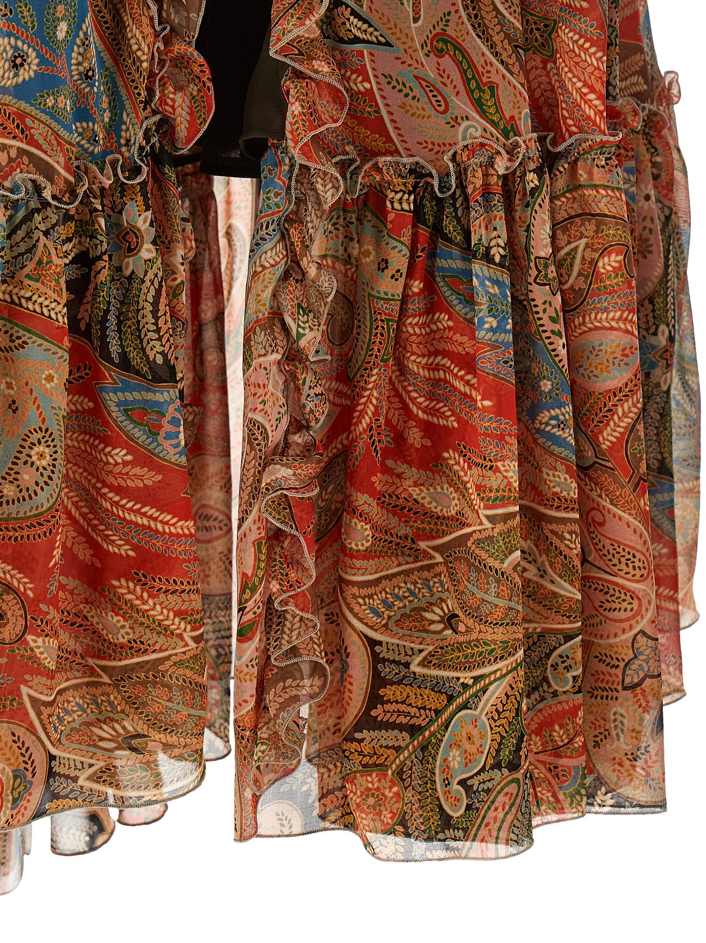 Etro Orange Silk Mini Skirt