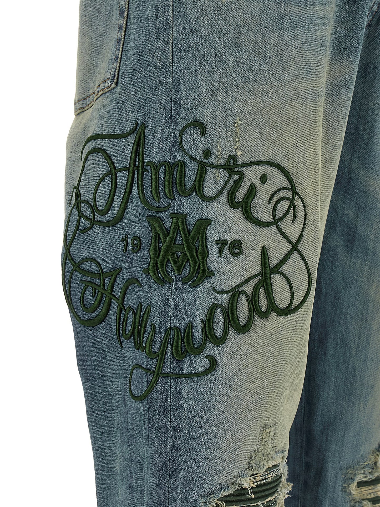 Amiri Blue Cotton Relaxed Fit Jeans