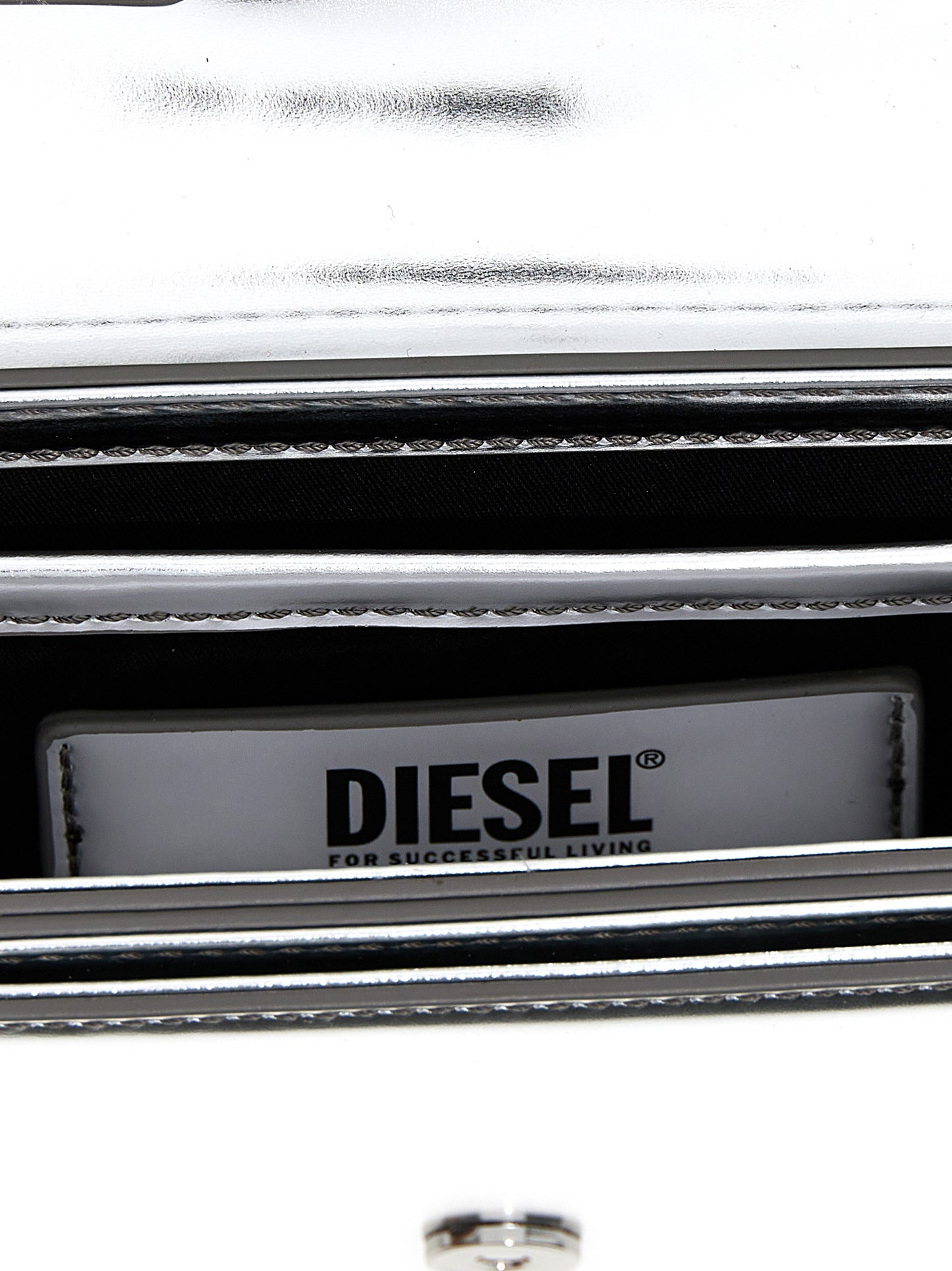 Diesel Silver Cowhide Shoulder Bag