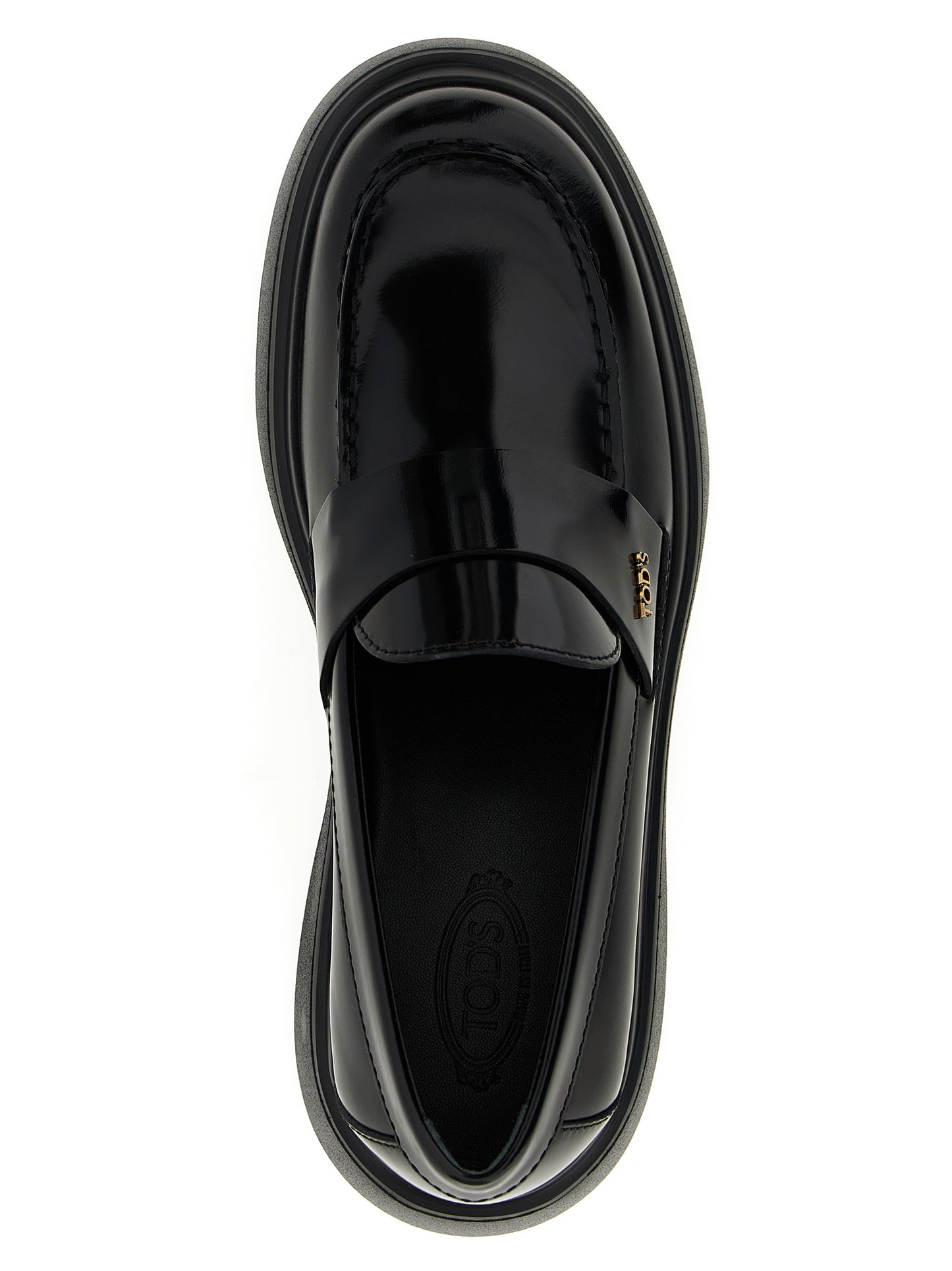 Tod's Black Calfskin Slip-On Loafers
