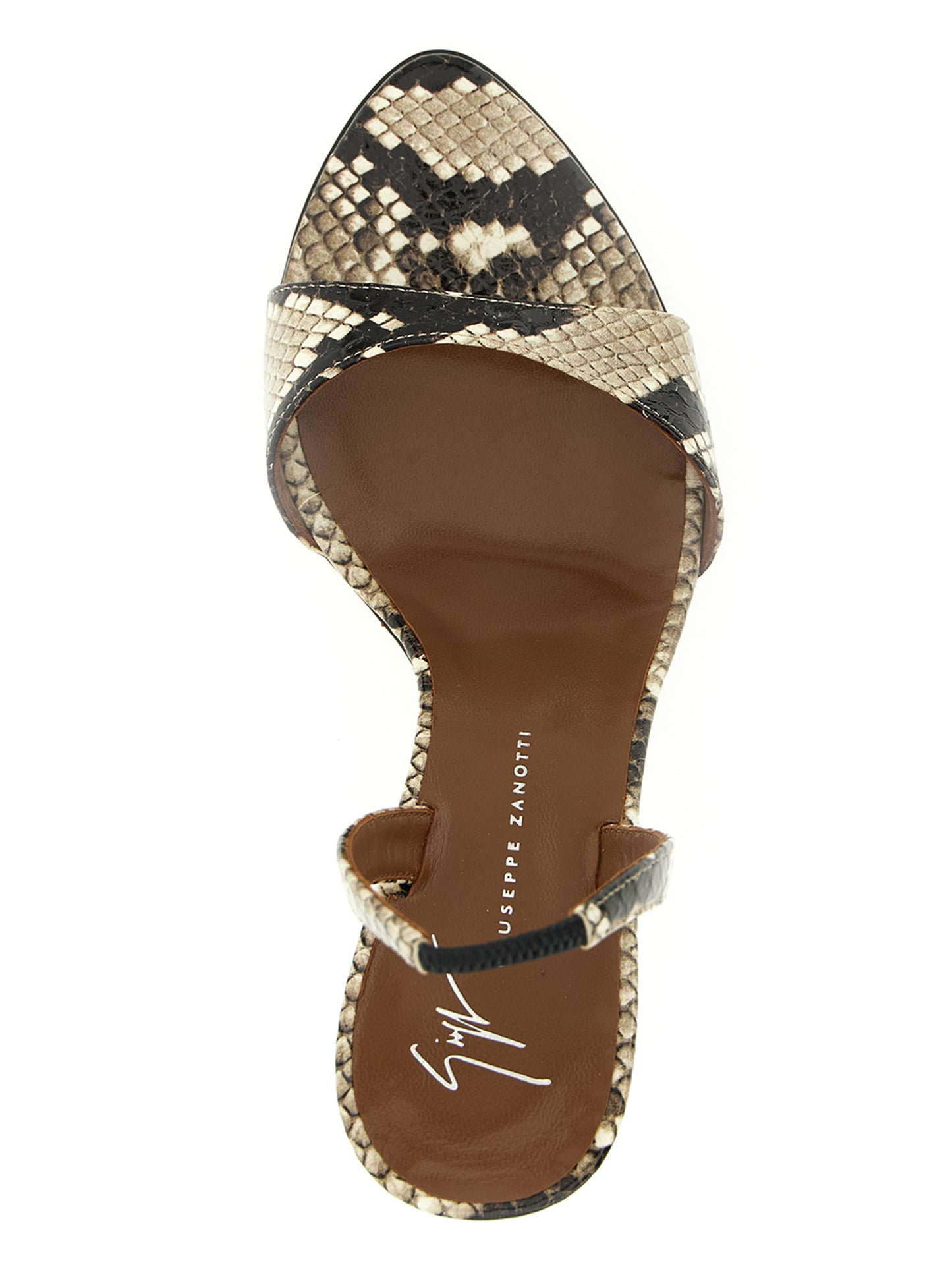 Giuseppe Zanotti Gray Snake Skin Stiletto Heel Sandals