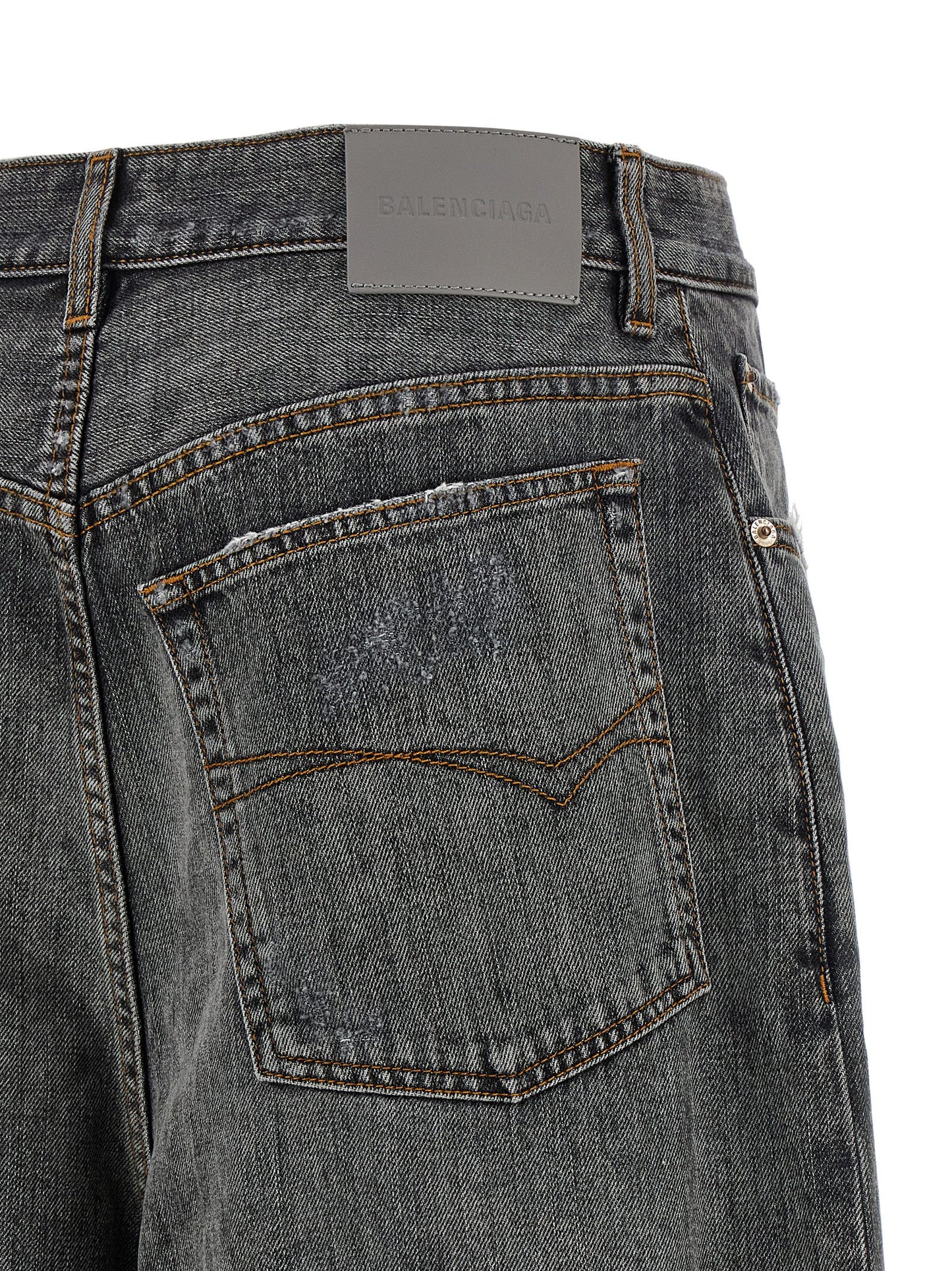 Balenciaga Gray Cotton Relaxed Fit Jeans