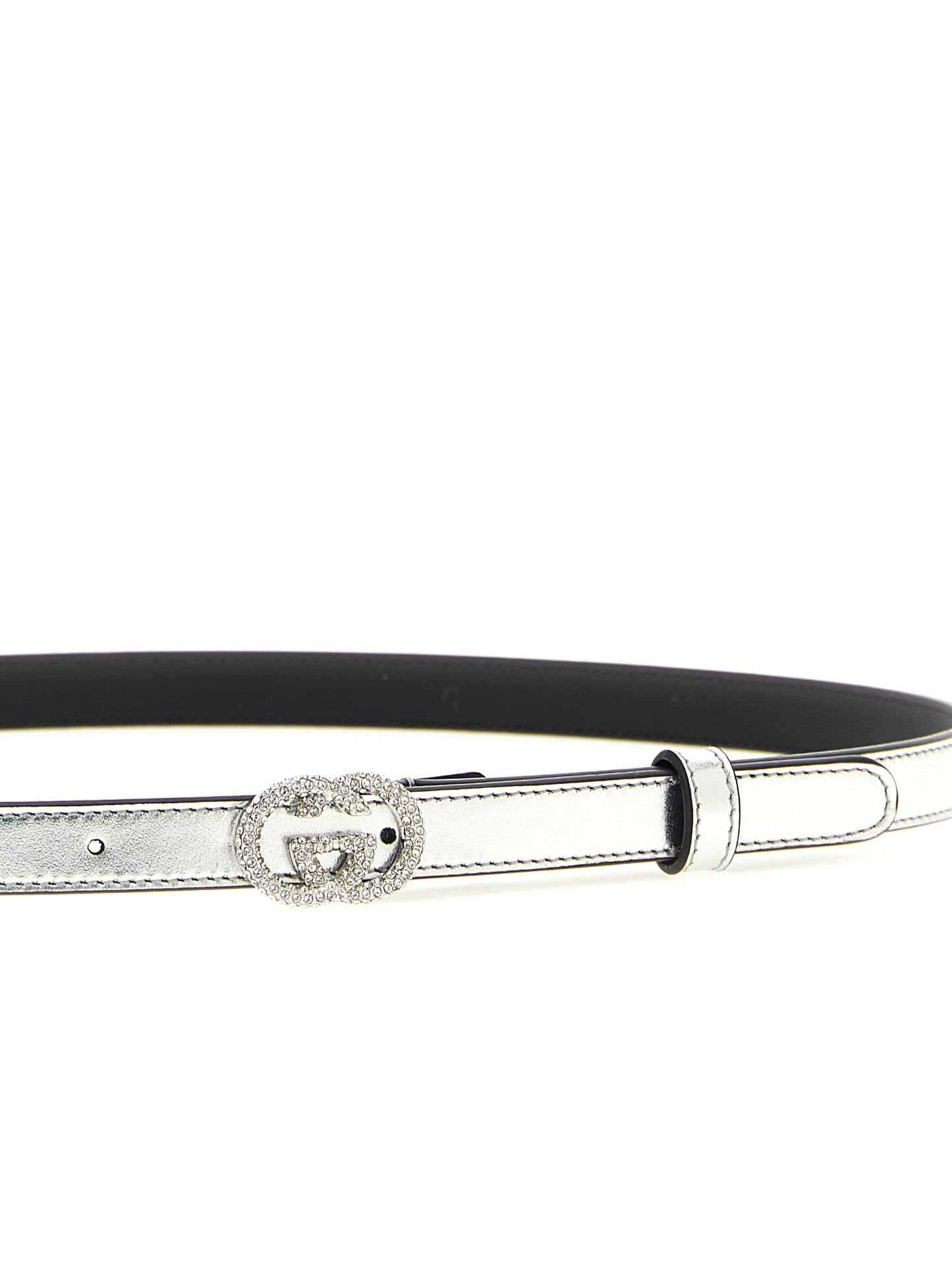 Gucci Silver Calfskin Thin Belt