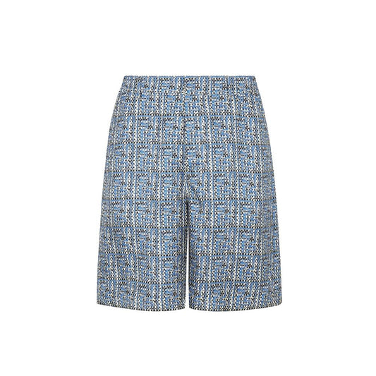 Fendi Blue Silk Bermuda Shorts