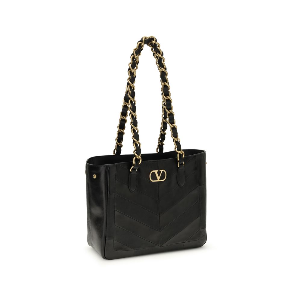 Valentino Garavani Black Napa Leather / Calf Bos Taurus Shoulder Bag