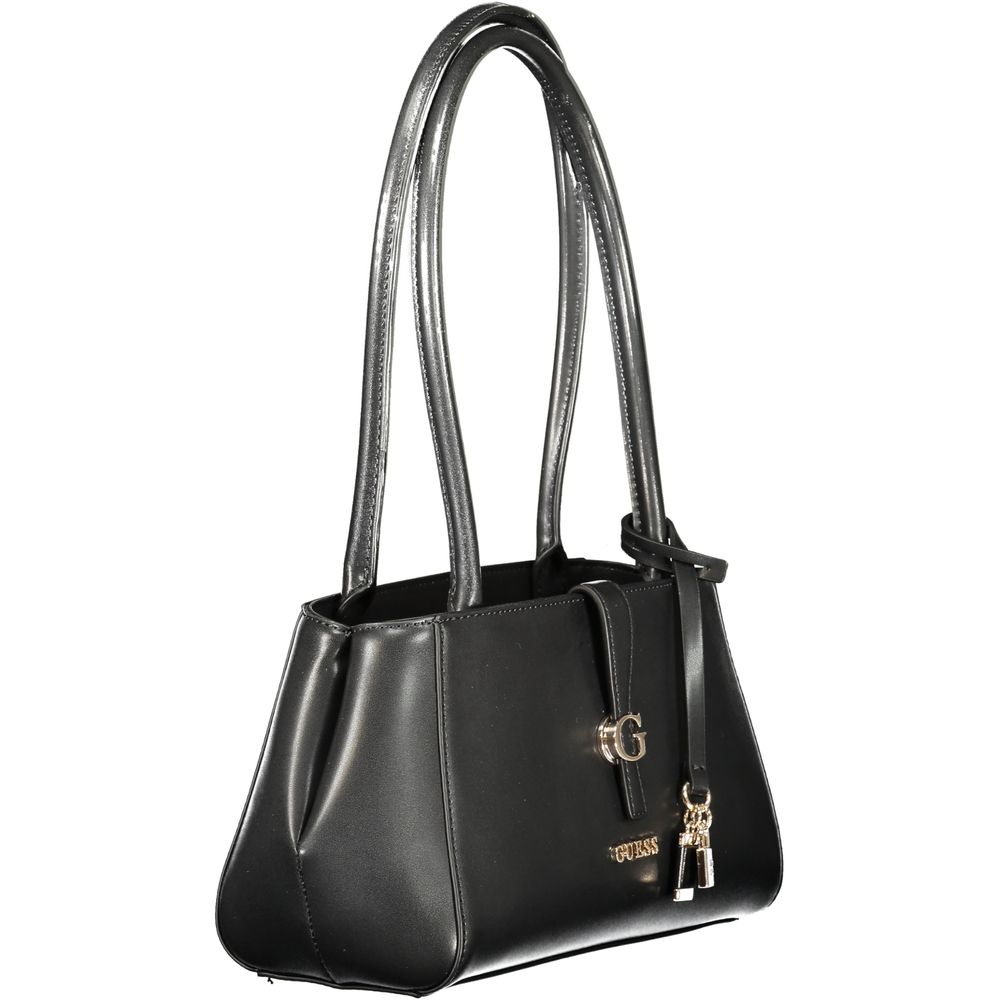 Guess Jeans Nero Poliuretano Donna Shoulder Bag