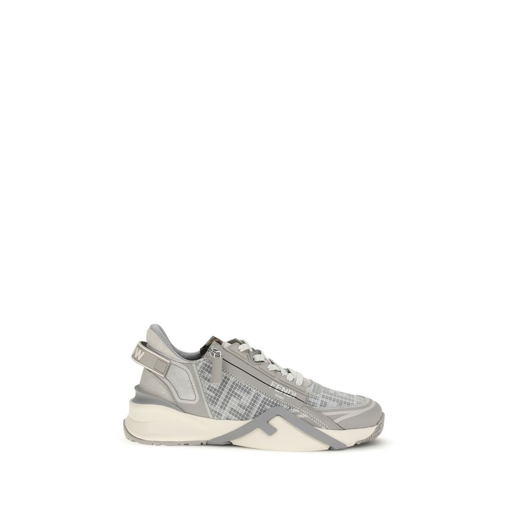 Fendi Gray Polyester Athletic Sneakers