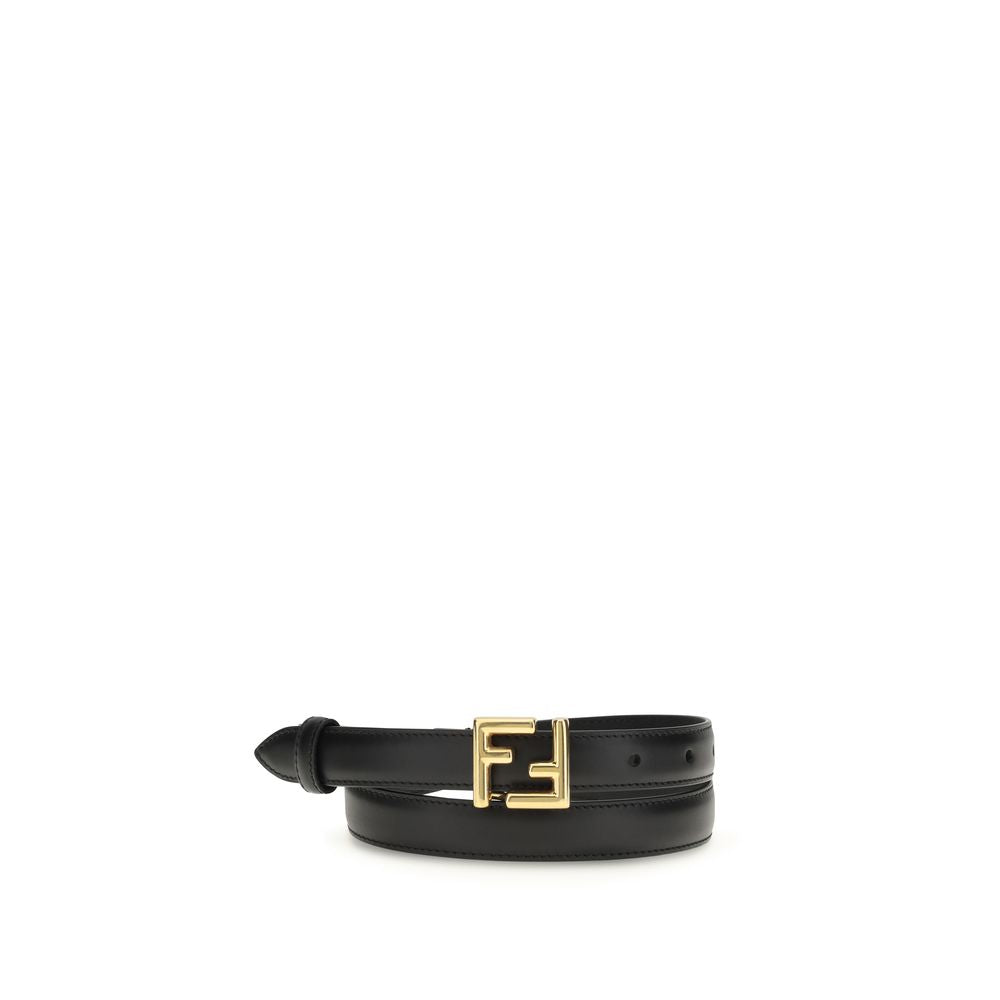 Fendi Black Calf Leather Bos Taurus Regular Belt