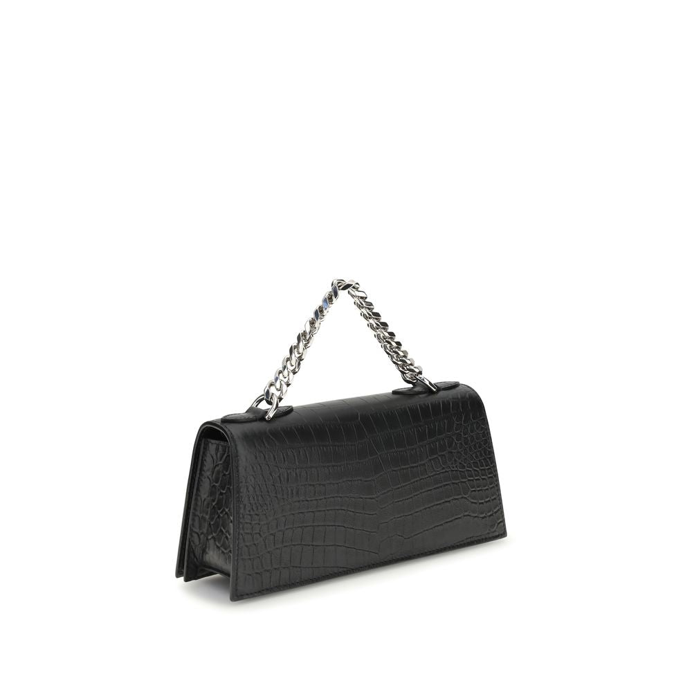 Alexander McQueen Black Calf Leather Bos Taurus Shoulder Bag