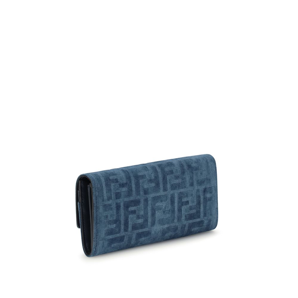 Fendi Blue Cotton Wallet