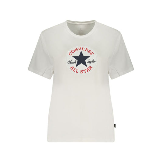 Converse White Cotton Womens T-Shirt