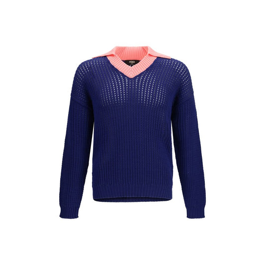 Fendi Blue Cotton Sweatshirt