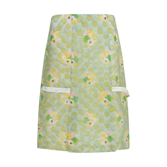 Fendi Multicolor Silk Midi Skirt