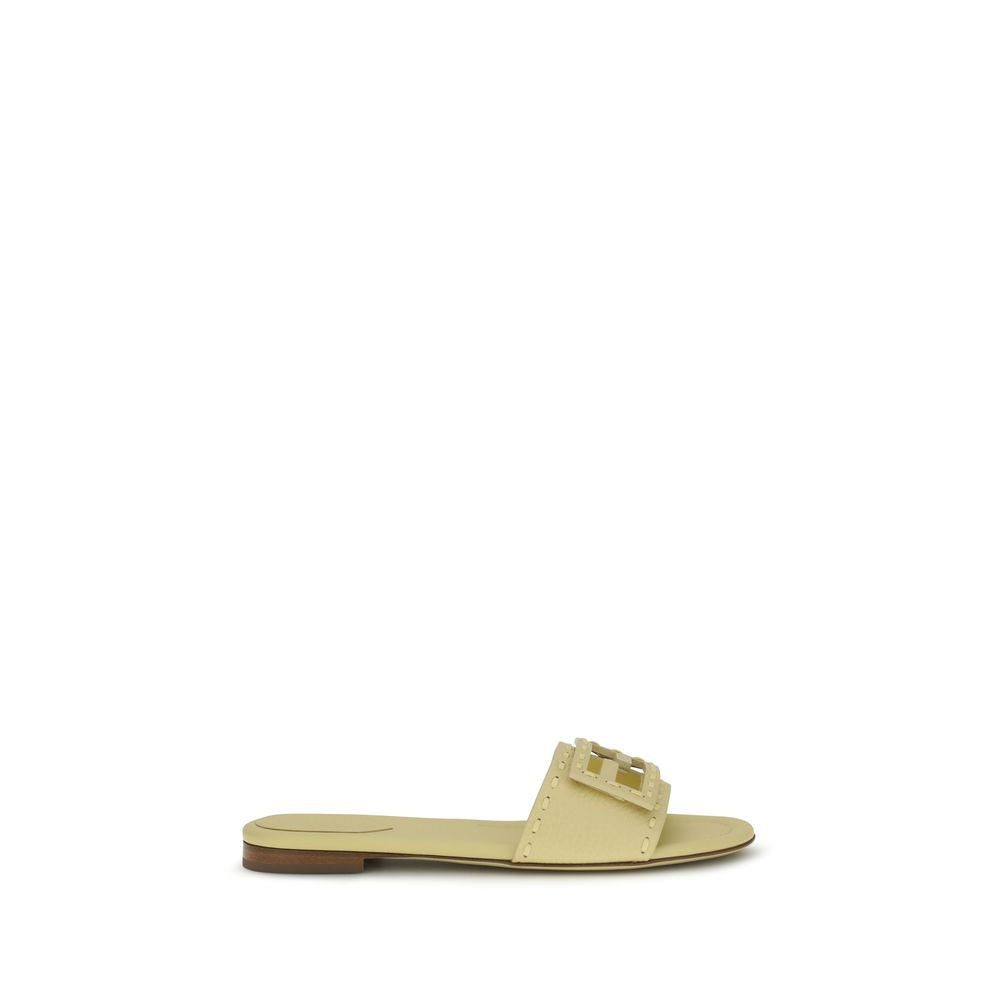 Fendi Beige Calf Leather Bos Taurus Sandals