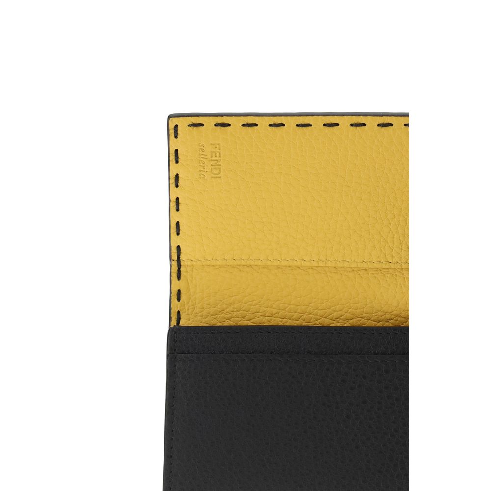 Fendi Black Calf Leather Bos Taurus Wallet