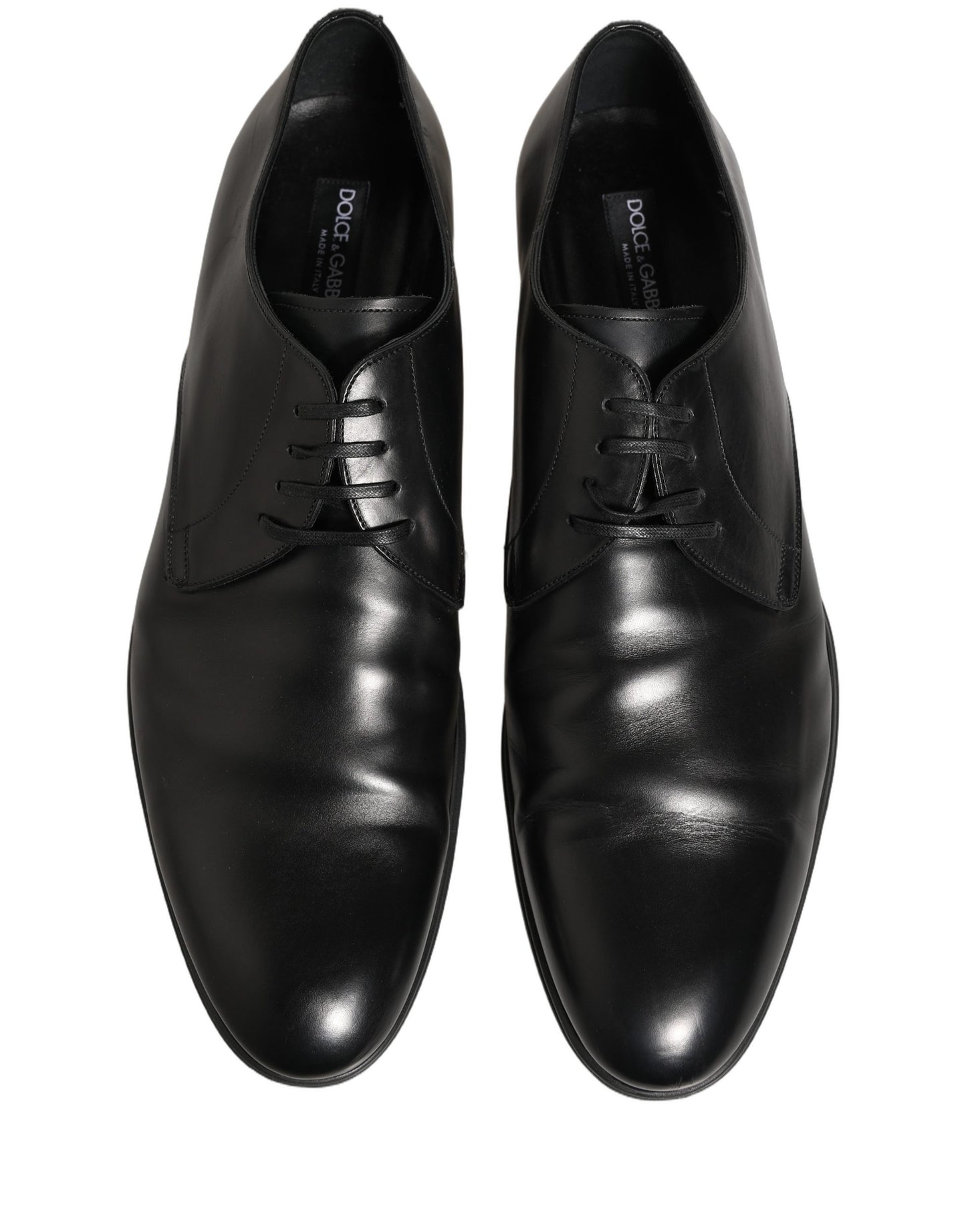 Dolce & Gabbana Black Leather Men Derby Dress Formal Shoes