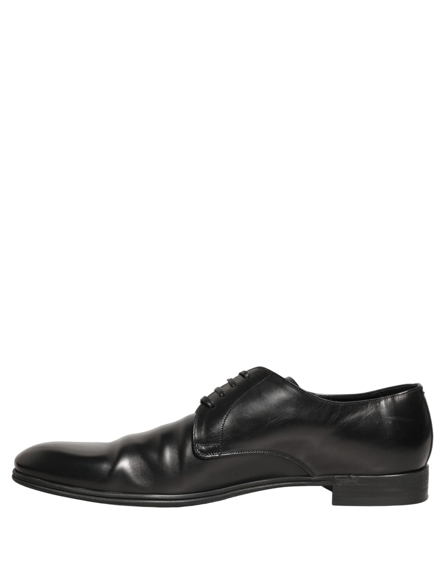 Dolce & Gabbana Black Leather Men Derby Dress Formal Shoes