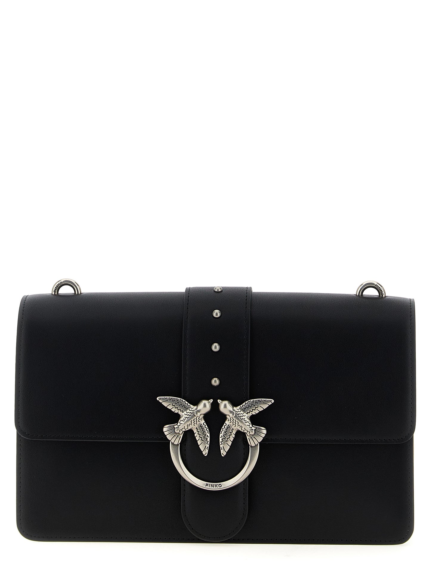 PINKO Black Goatskin Crossbody Bag