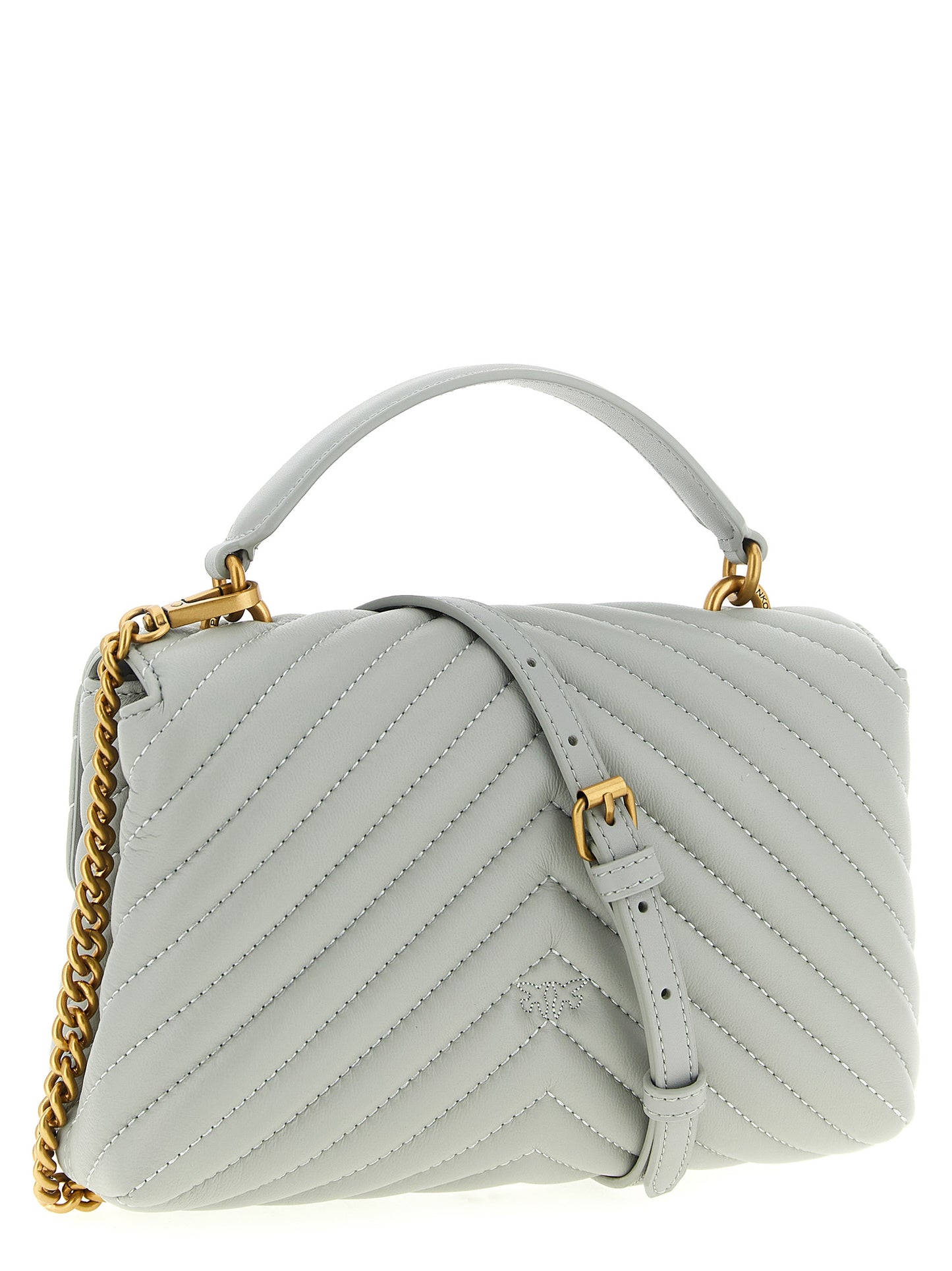 PINKO Gray Lambskin Handbag