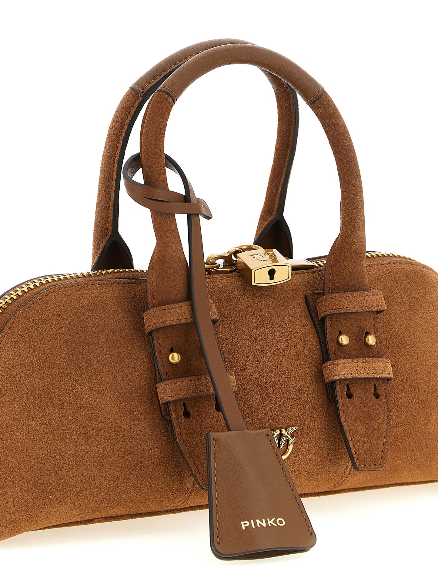 PINKO Brown Cowhide Shoulder Bag