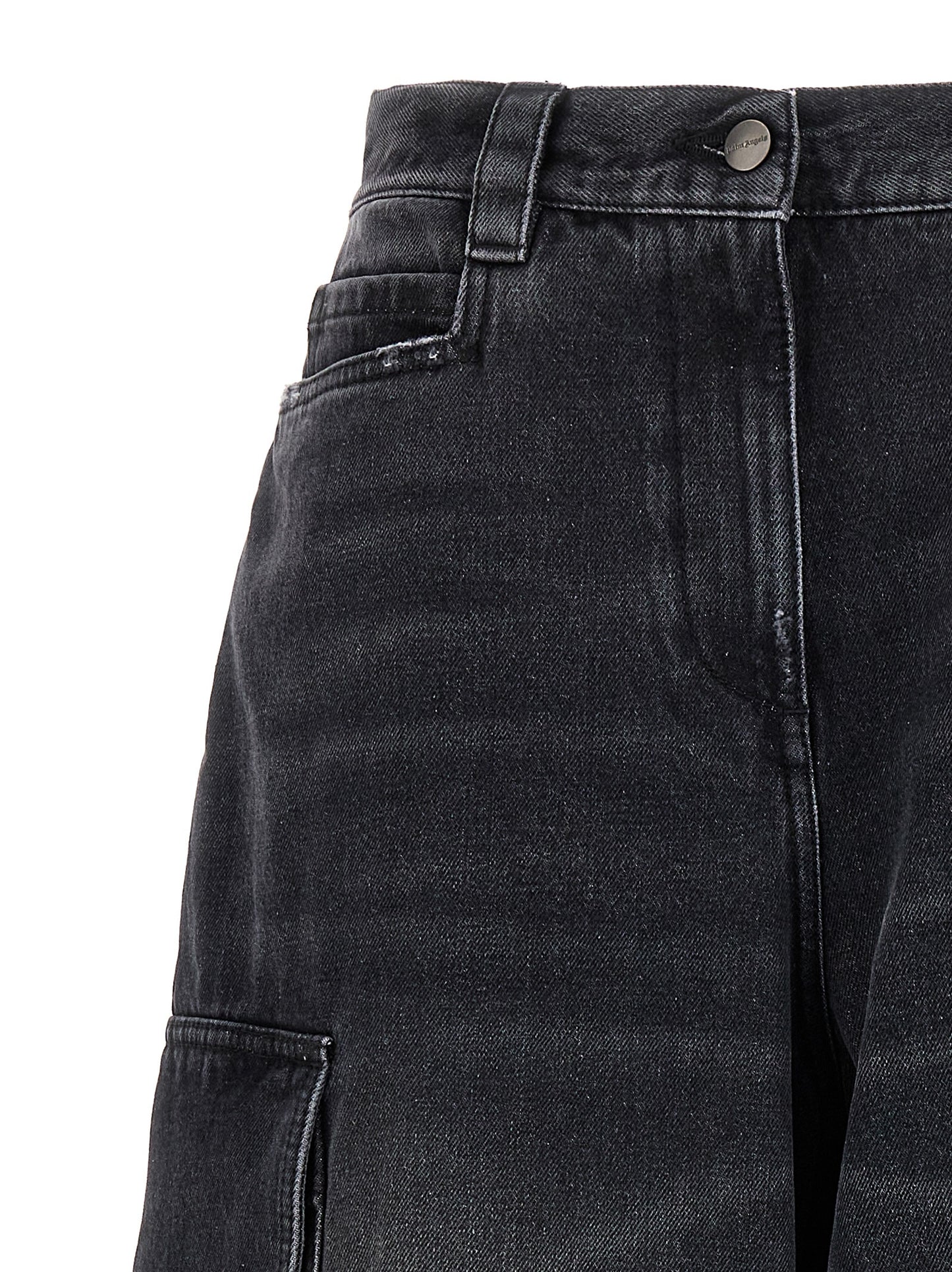 Palm Angels Gray Cotton Cargo Shorts