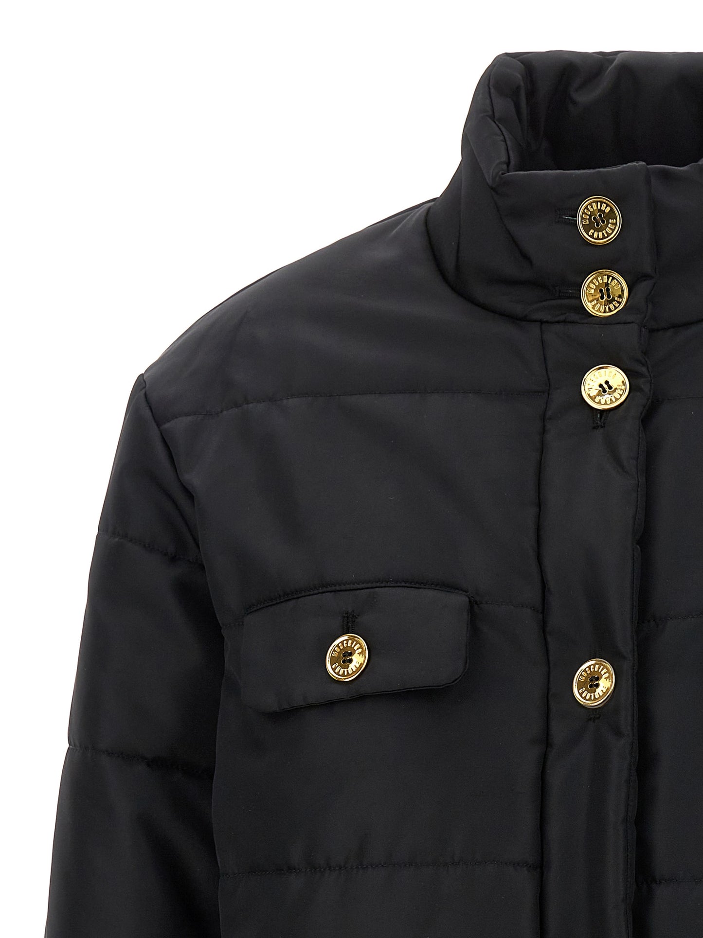 Moschino Black Polyamide Full-Length Jacket
