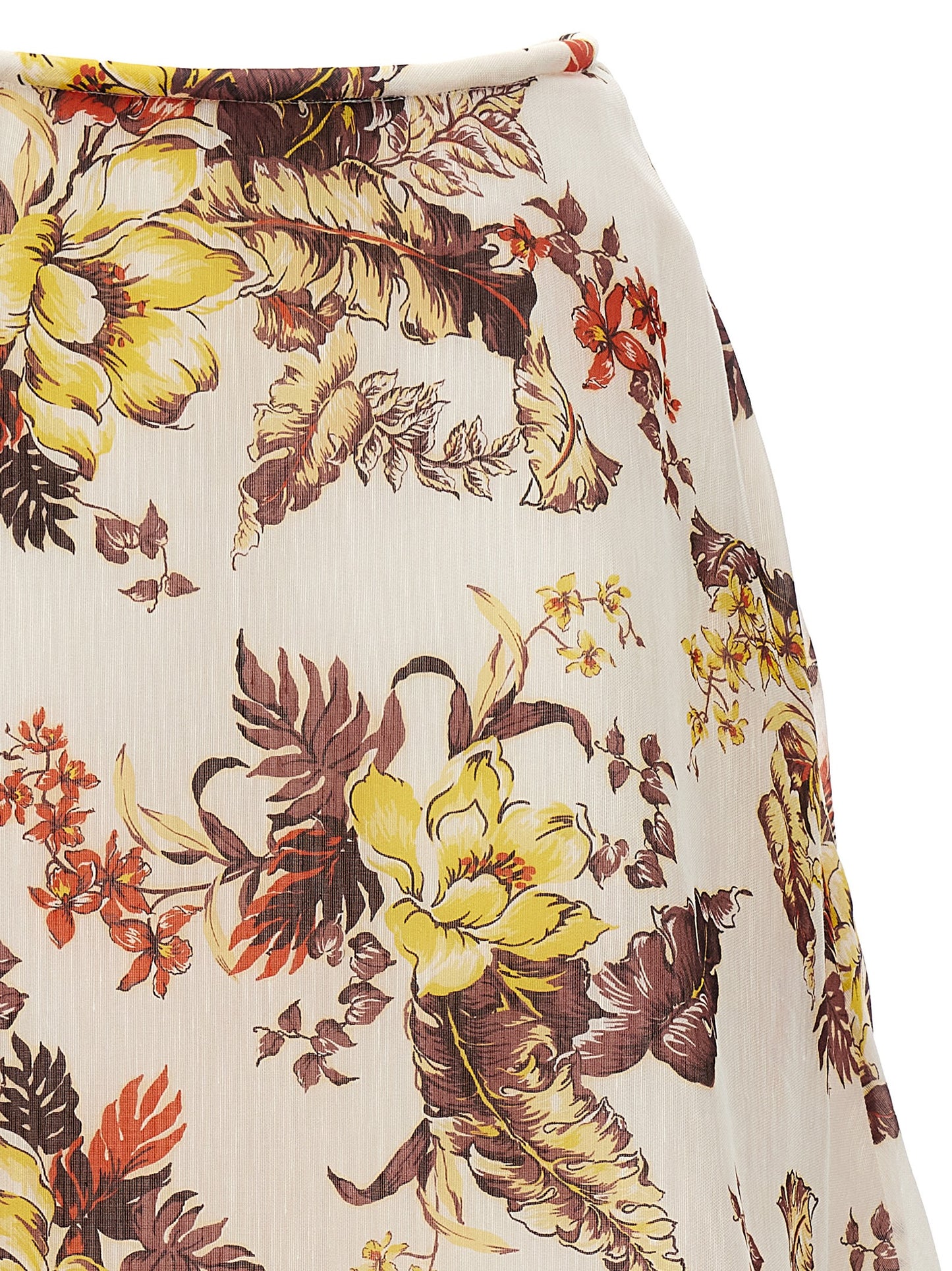 Zimmermann Multicolor Linen Midi Skirt