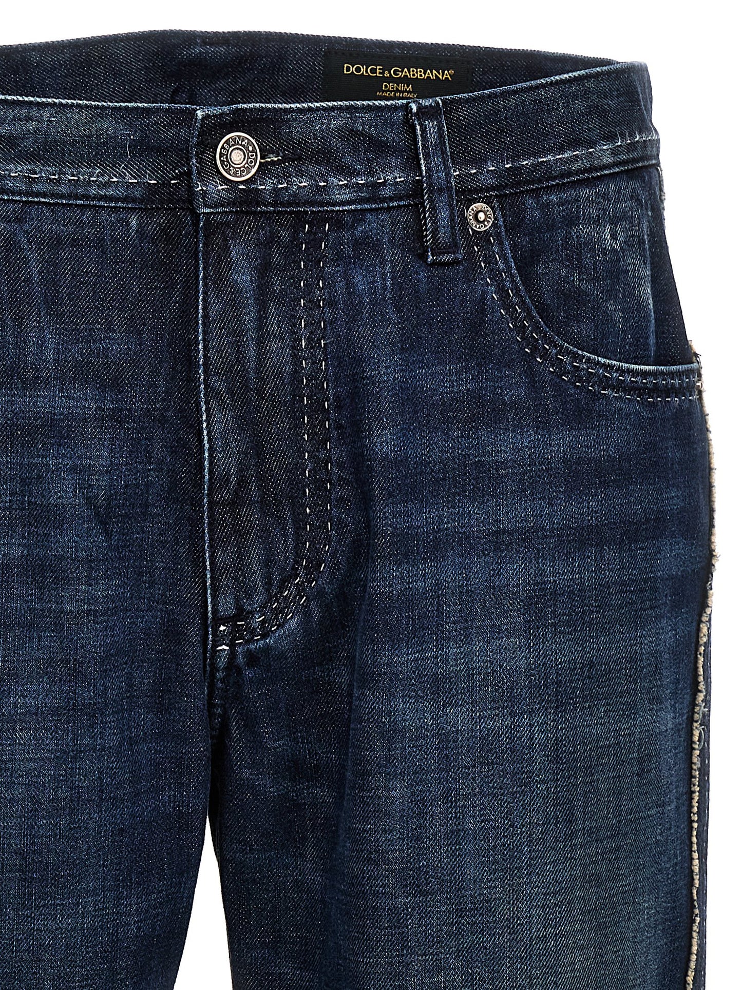 Dolce & Gabbana Blue Cotton Skinny Jeans