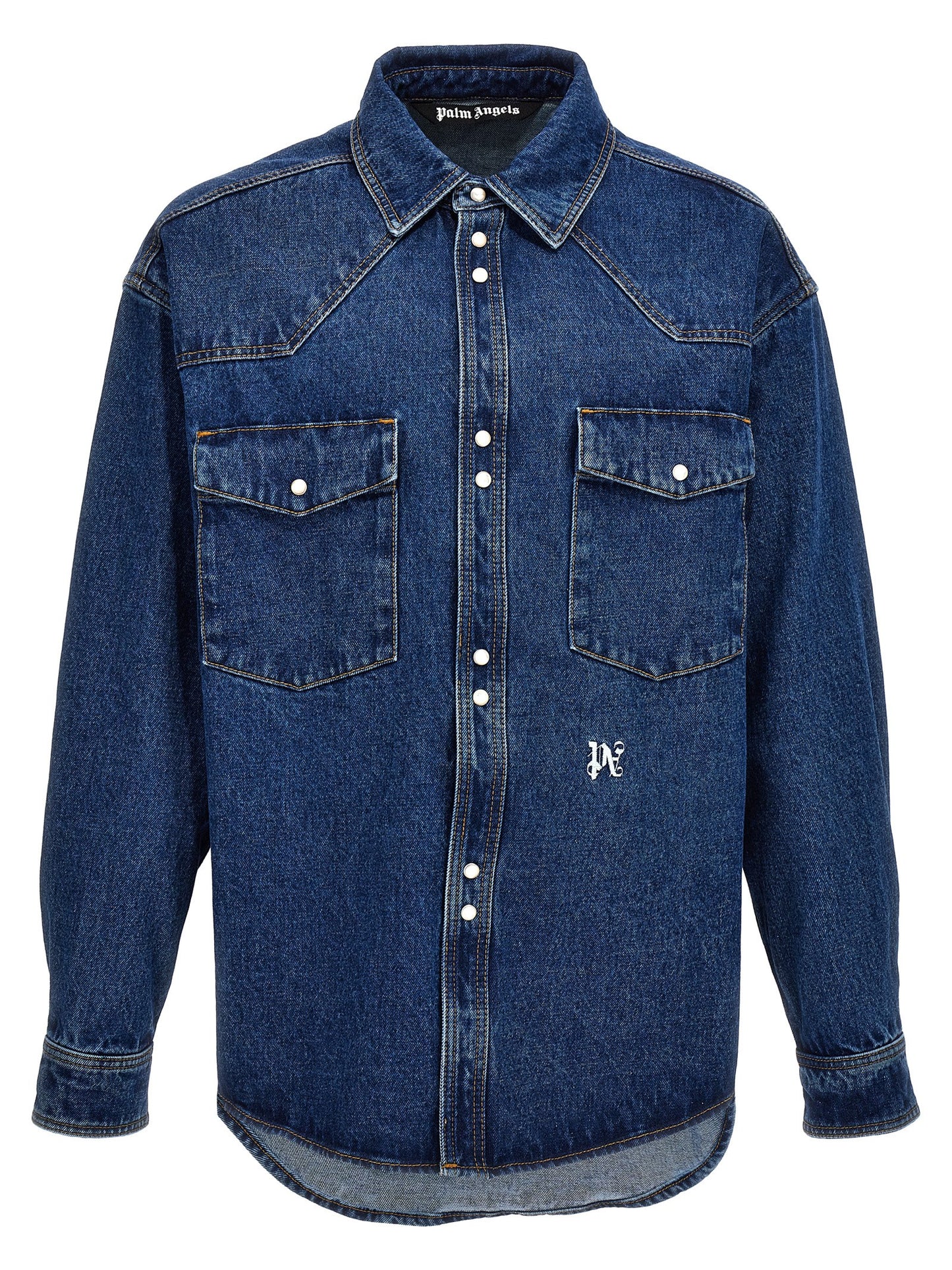 Palm Angels Blue Polyester Denim Jacket