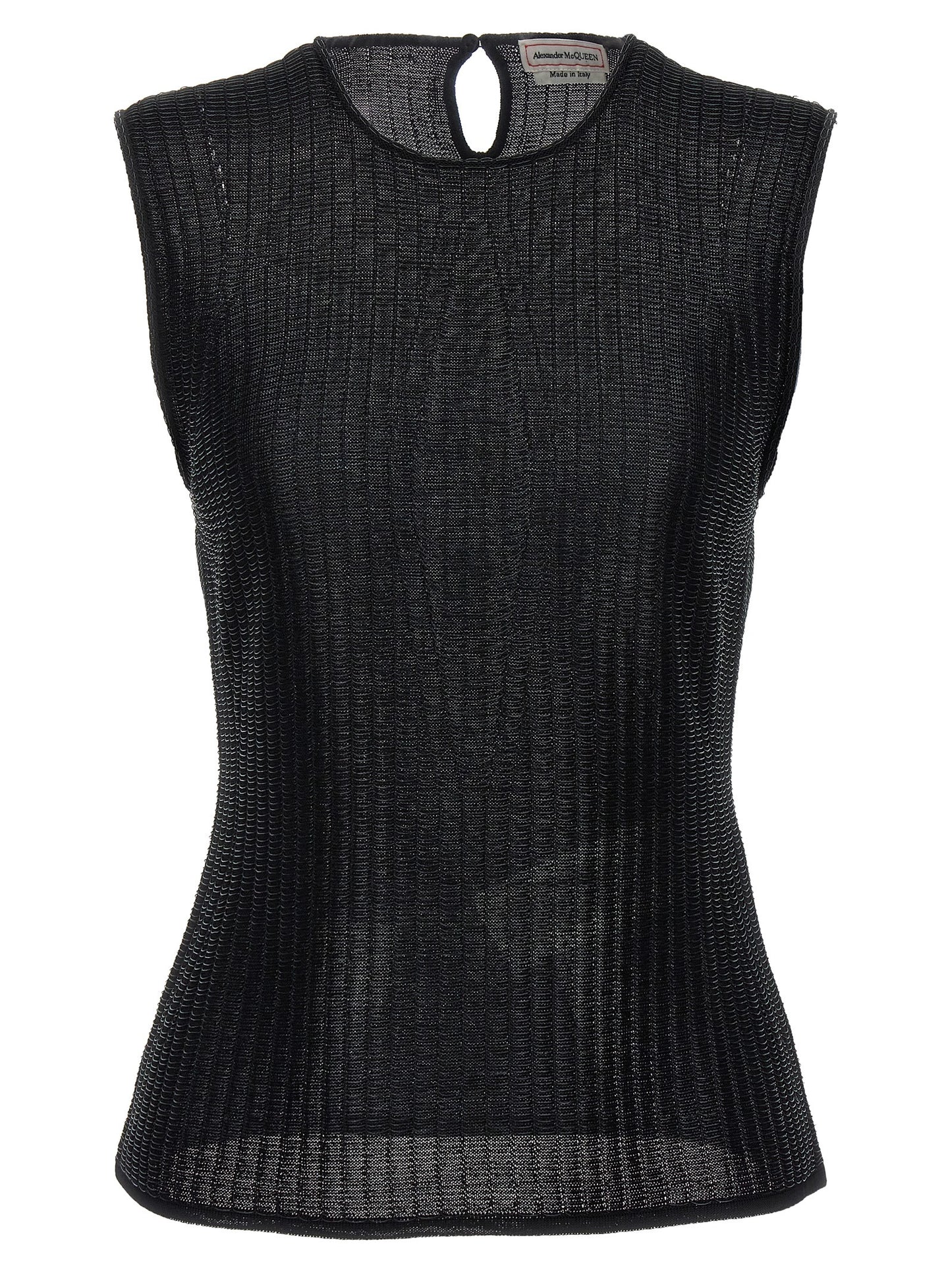 Alexander McQueen Black Viscose Sleeveles T-Shirt