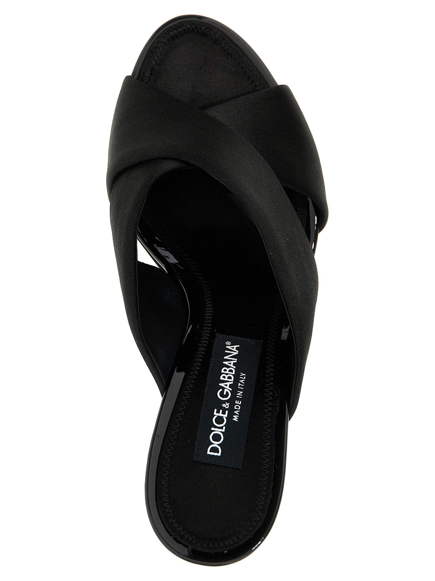 Dolce & Gabbana Black Viscose Stiletto Heel Sandals