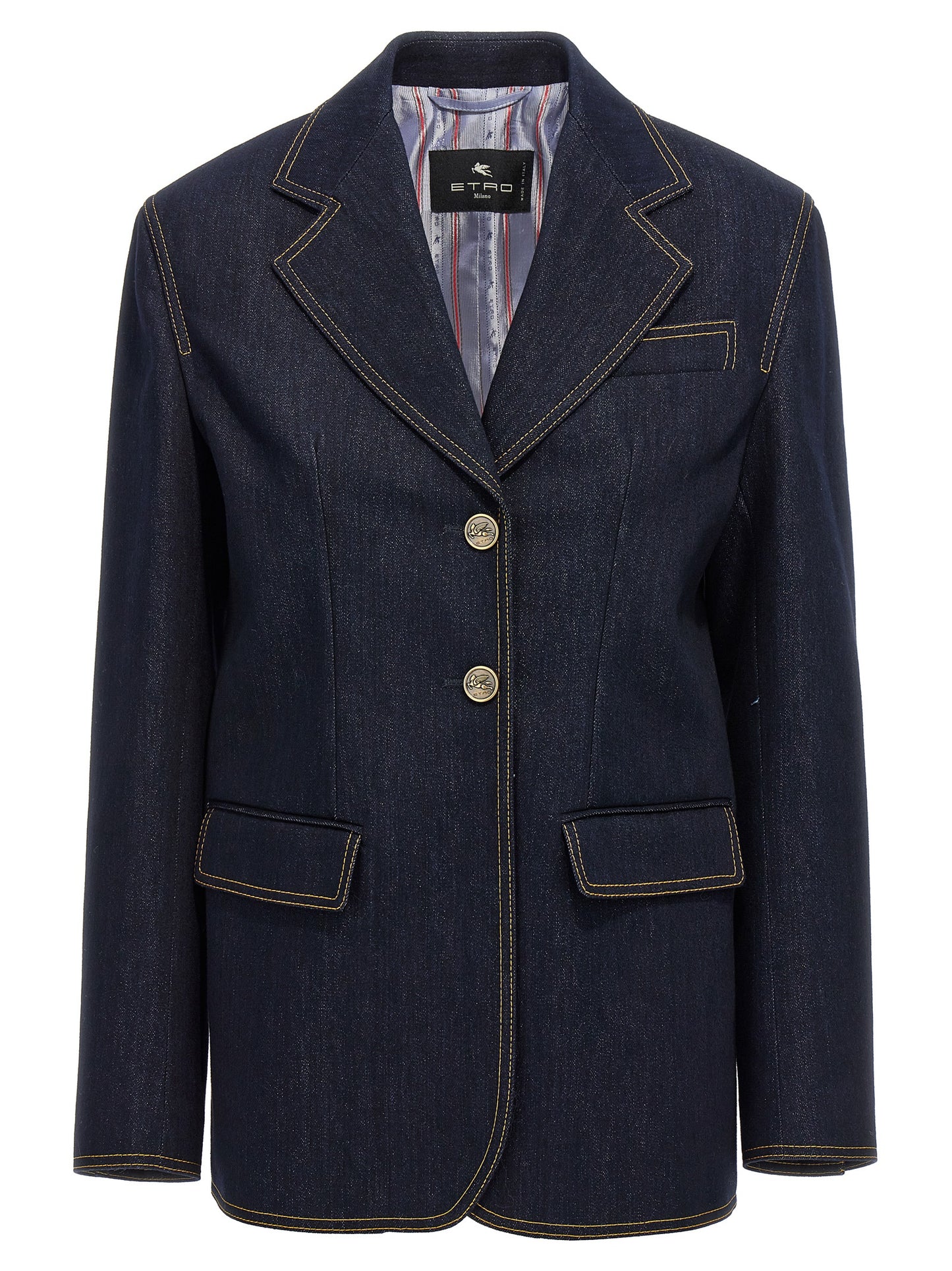 Etro Blue Cotton Blazer