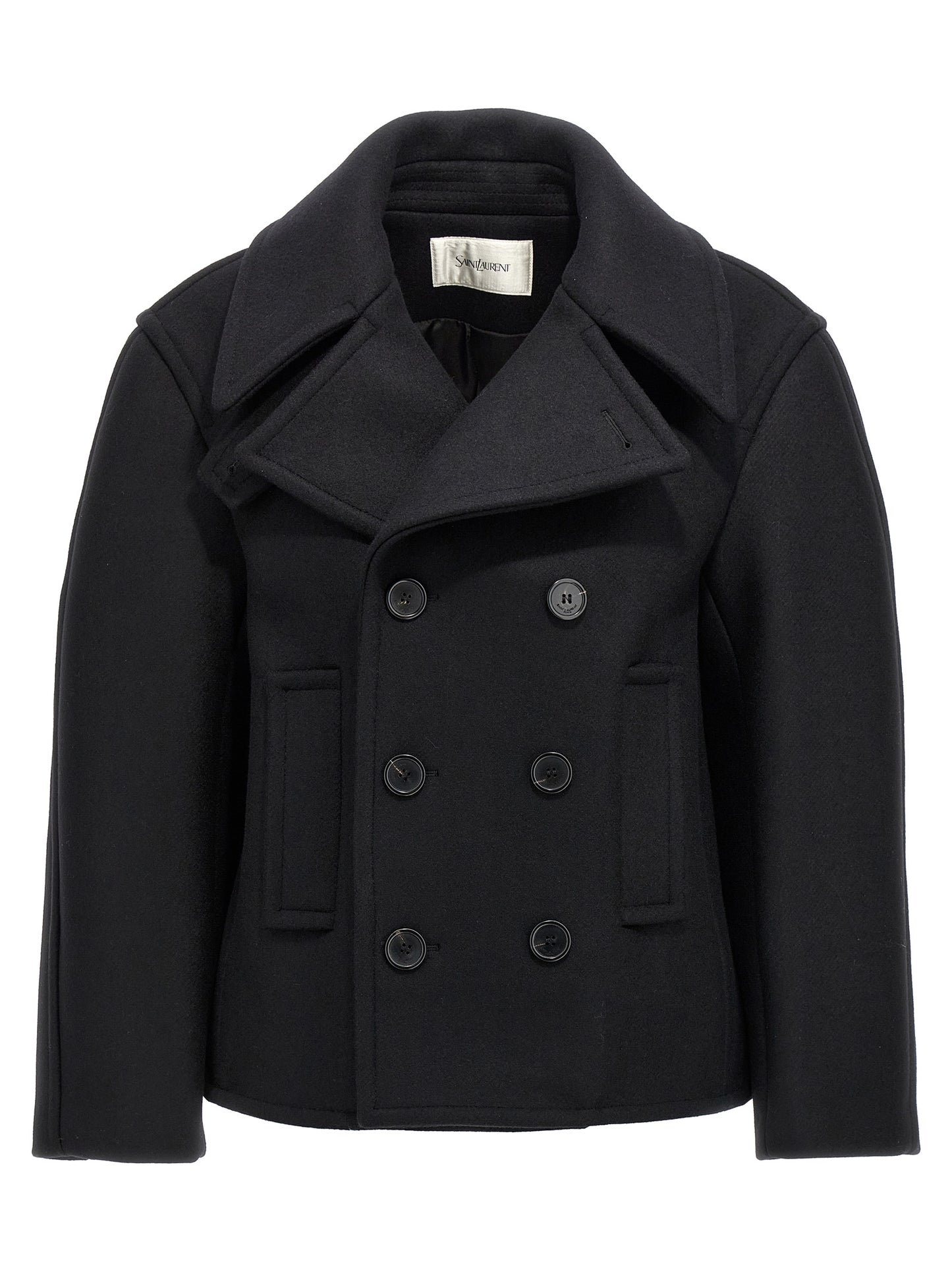 Saint Laurent Black Virgin Wool Coat