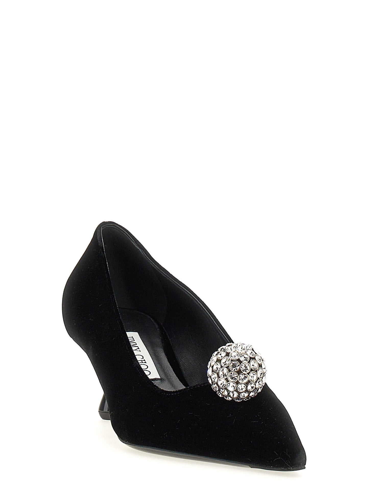 Jimmy Choo Black Textile Mid Heel Pumps