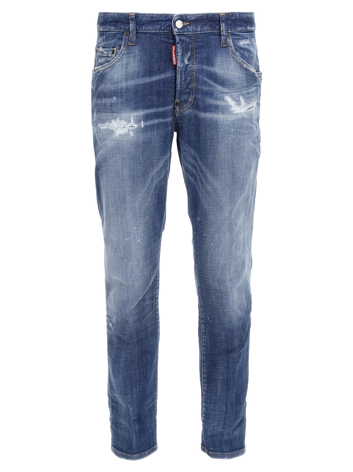 Dsquared² Blue Cotton Straight-Leg Jeans
