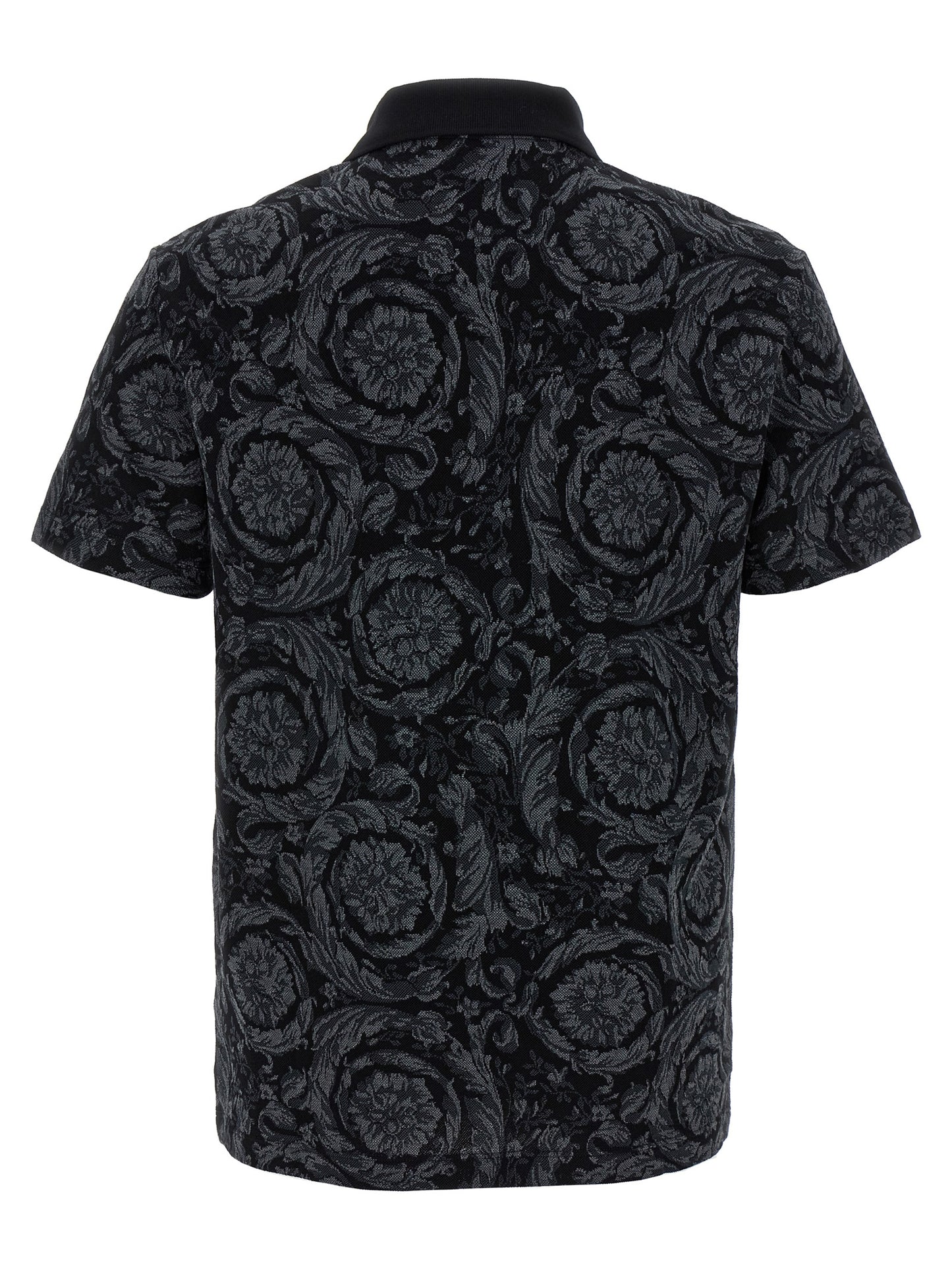Versace Gray Cotton Polo Shirt