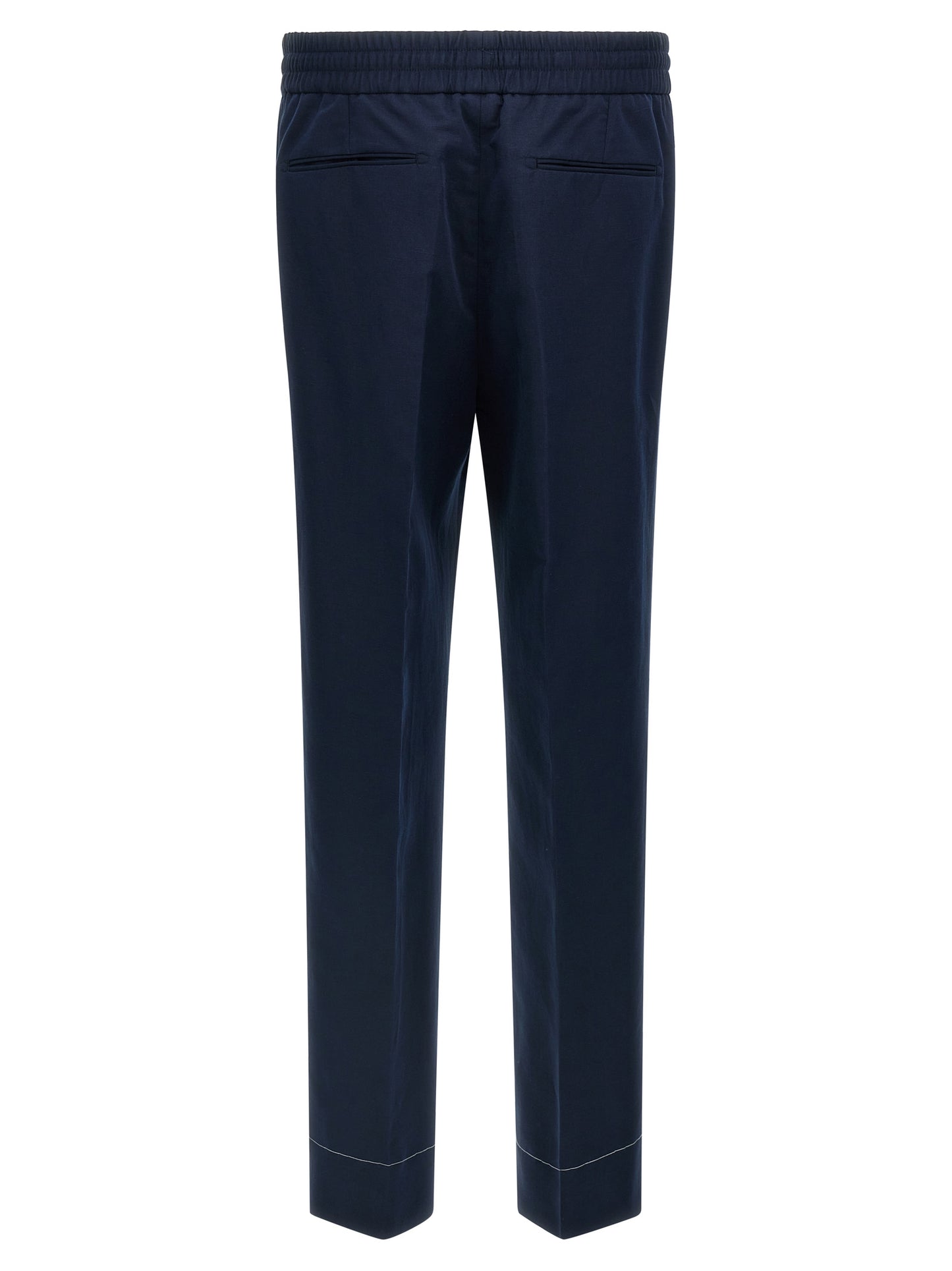 Brioni Blue Linen Casual Pants