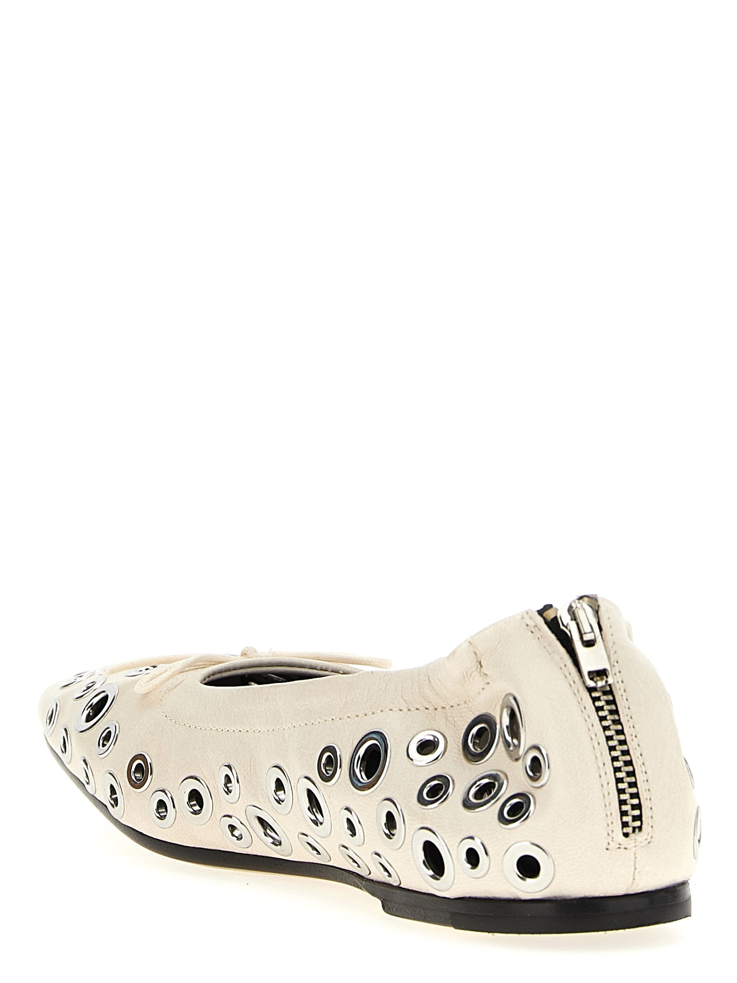 Golden Goose White Lamb Leather Ballet Flats