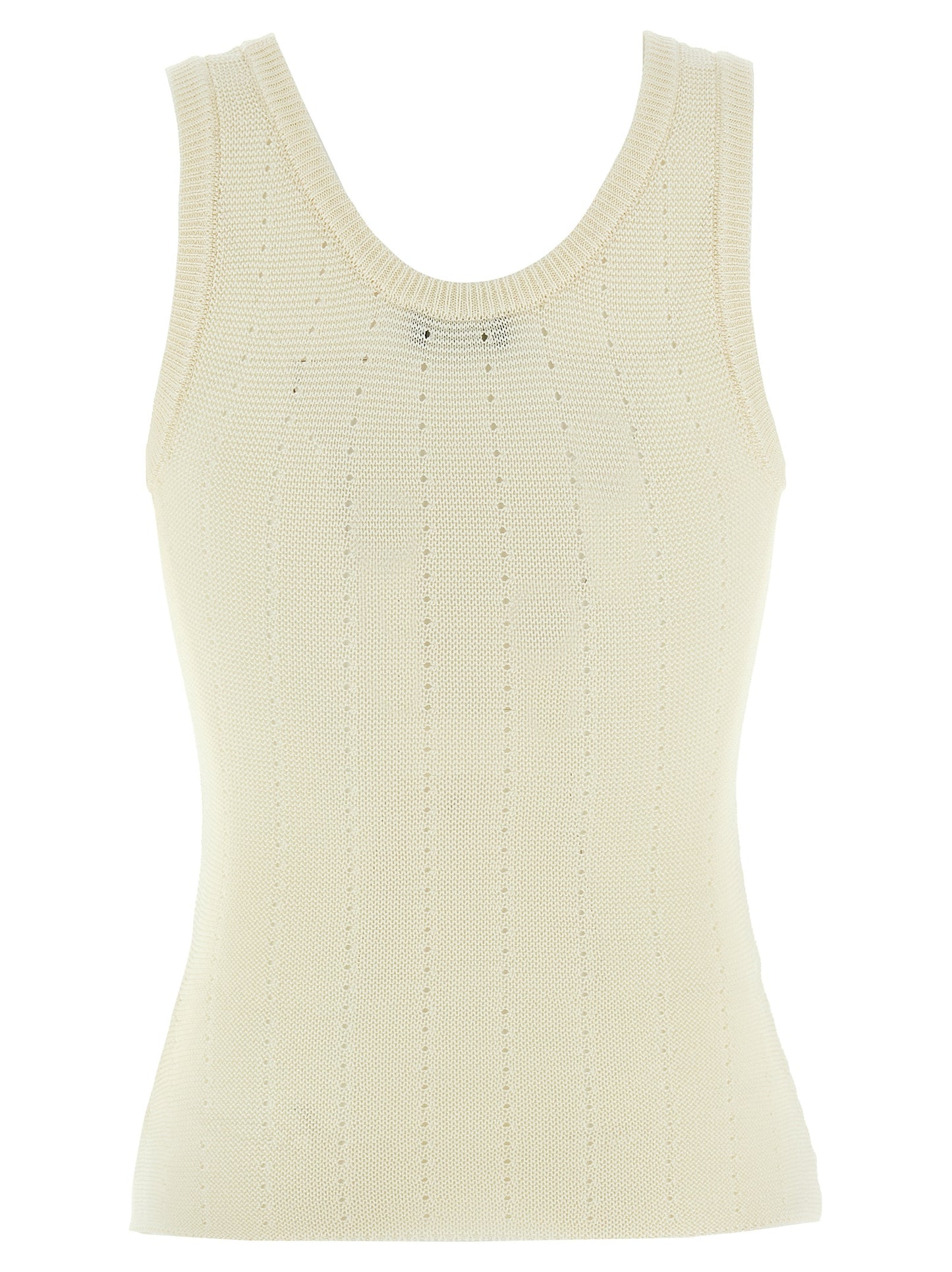 Etro White Silk Sleeveles T-Shirt