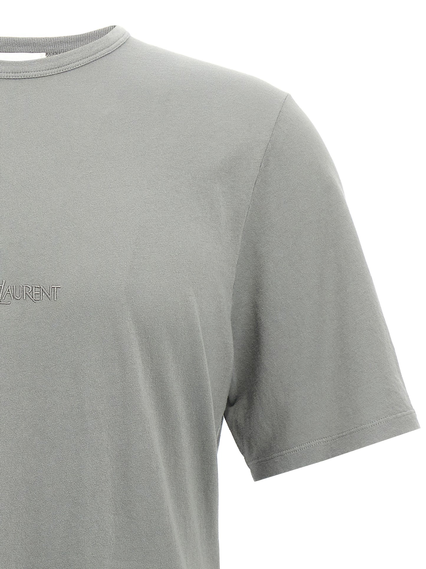 Saint Laurent Gray Cotton T-Shirt