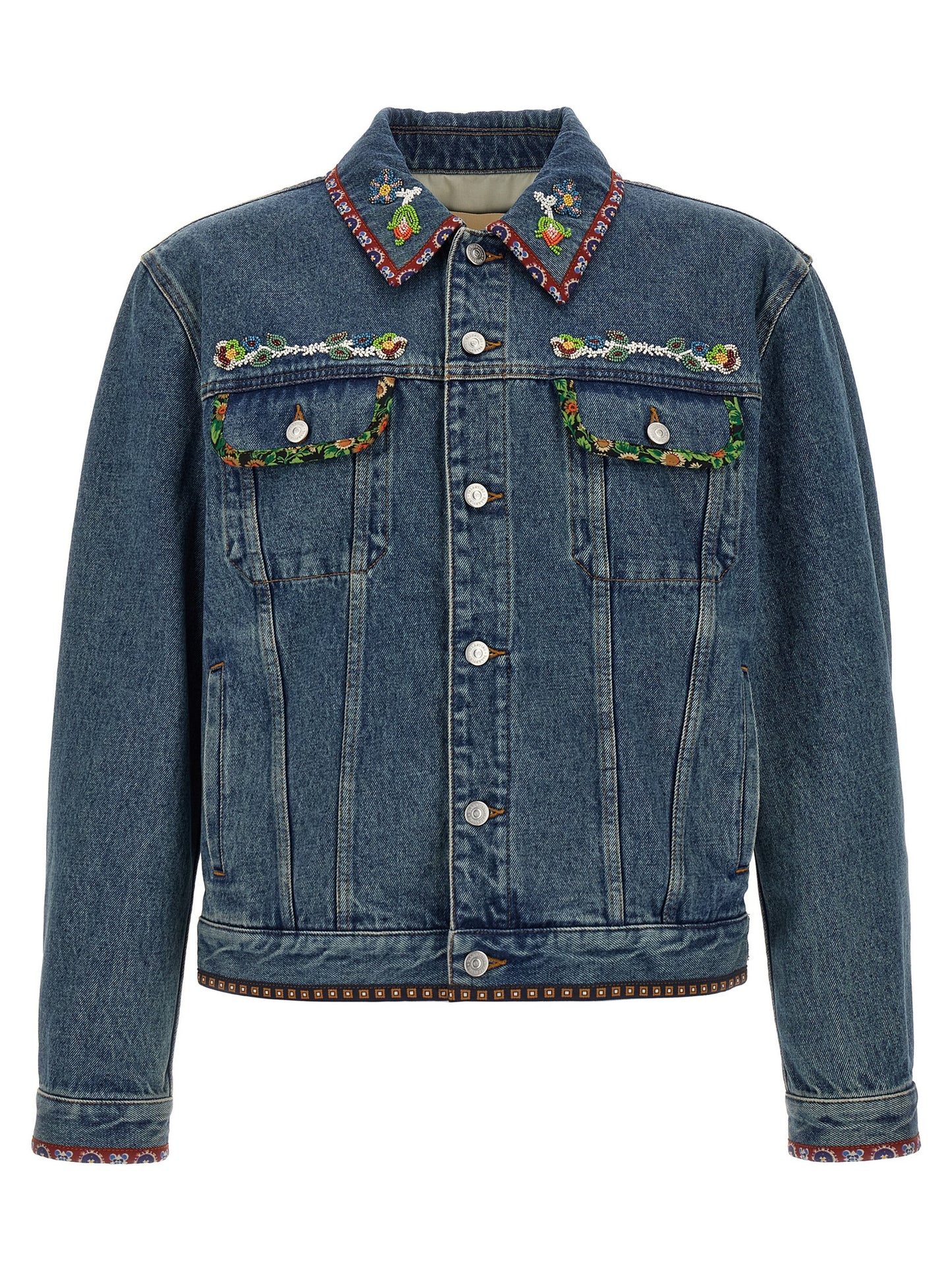 Valentino Garavani Blue Polyamide Denim Jacket