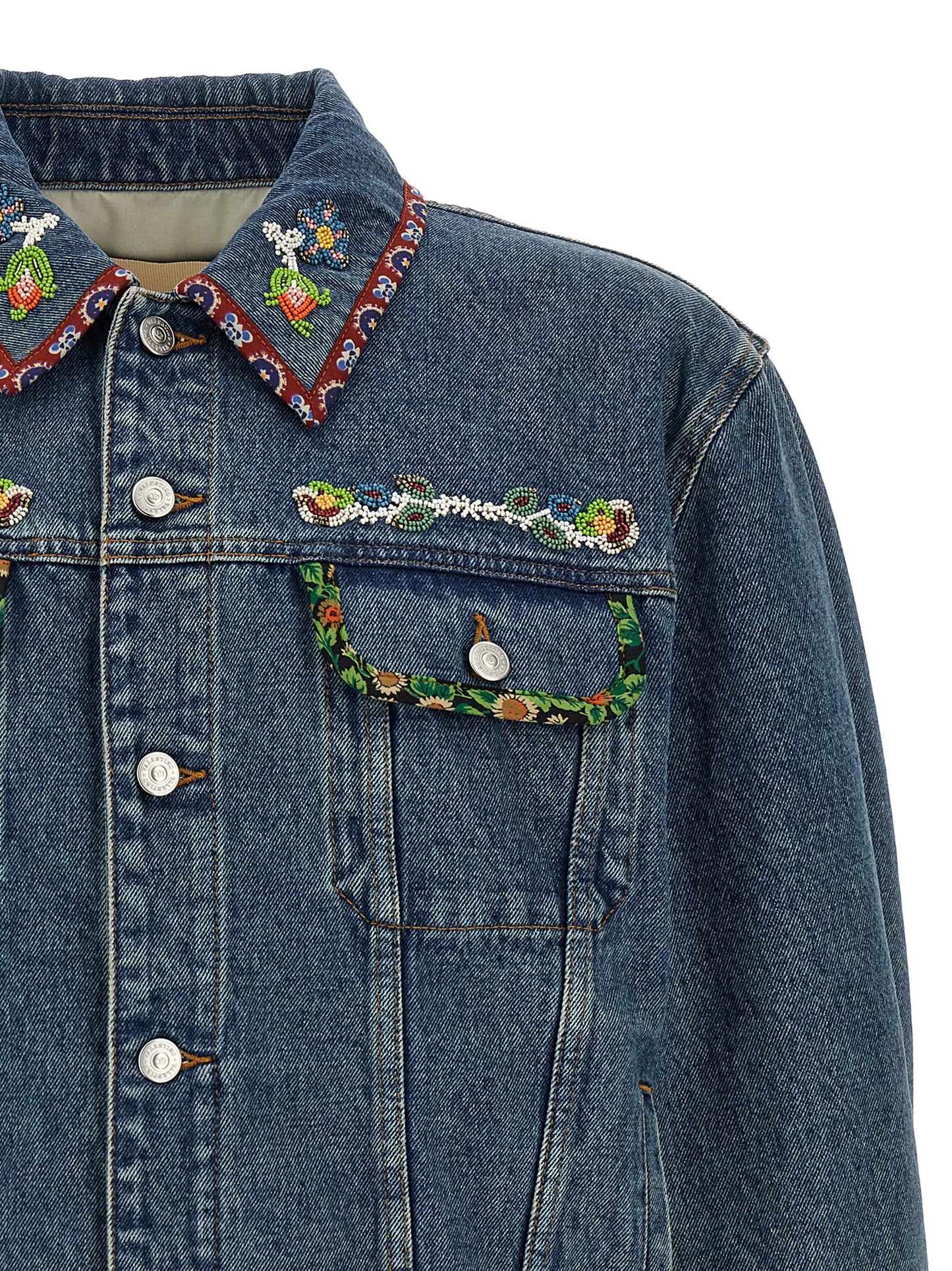 Valentino Garavani Blue Polyamide Denim Jacket
